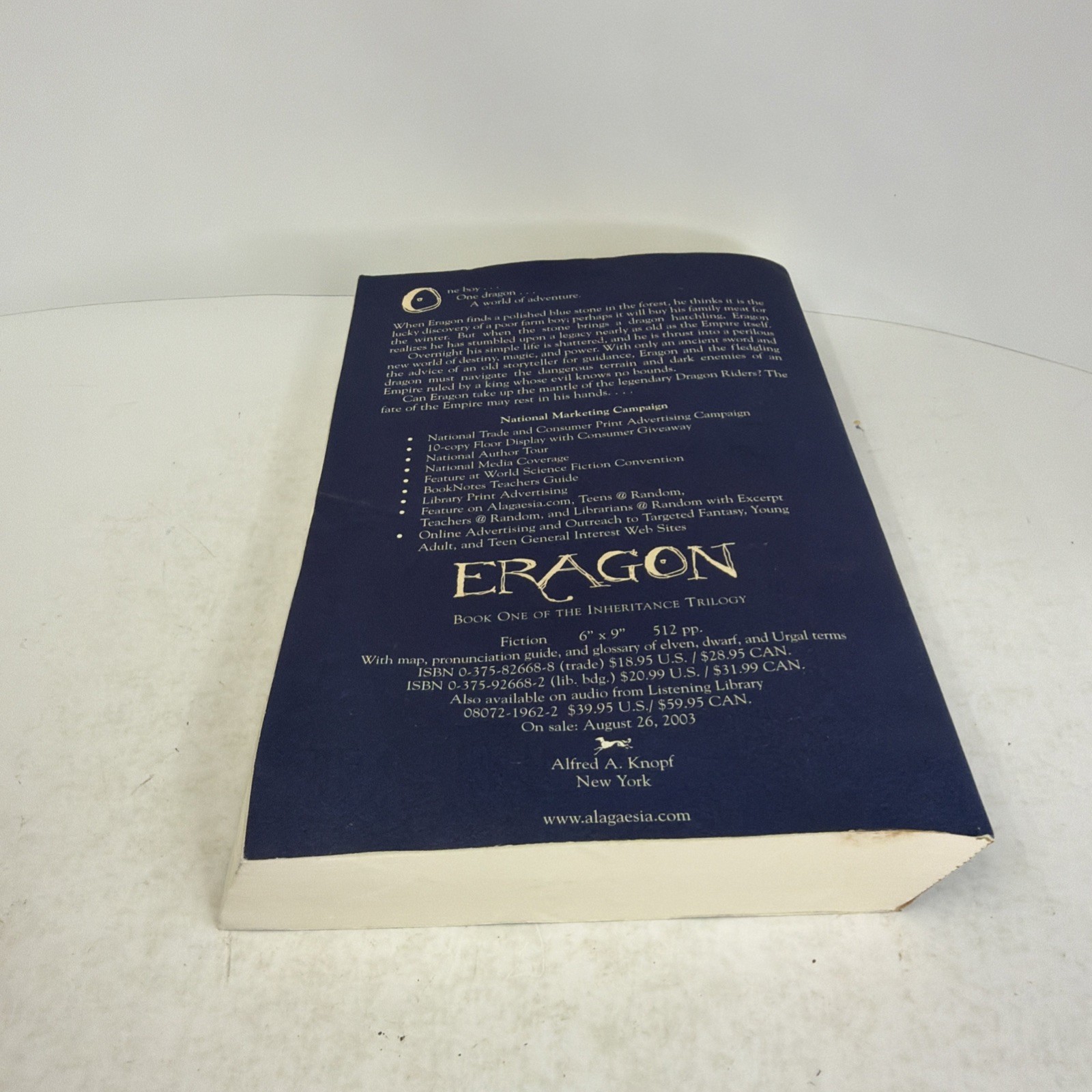 Eragon: Inheritance Book 1 Advance Galley 2003 Paperback by Christopher Paolini