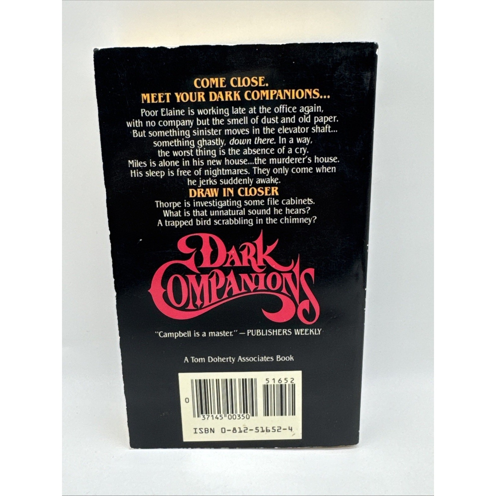 Dark Companions Ramsey Campbell 1985 VTG MMPB First Tor Printing Horror Fiction