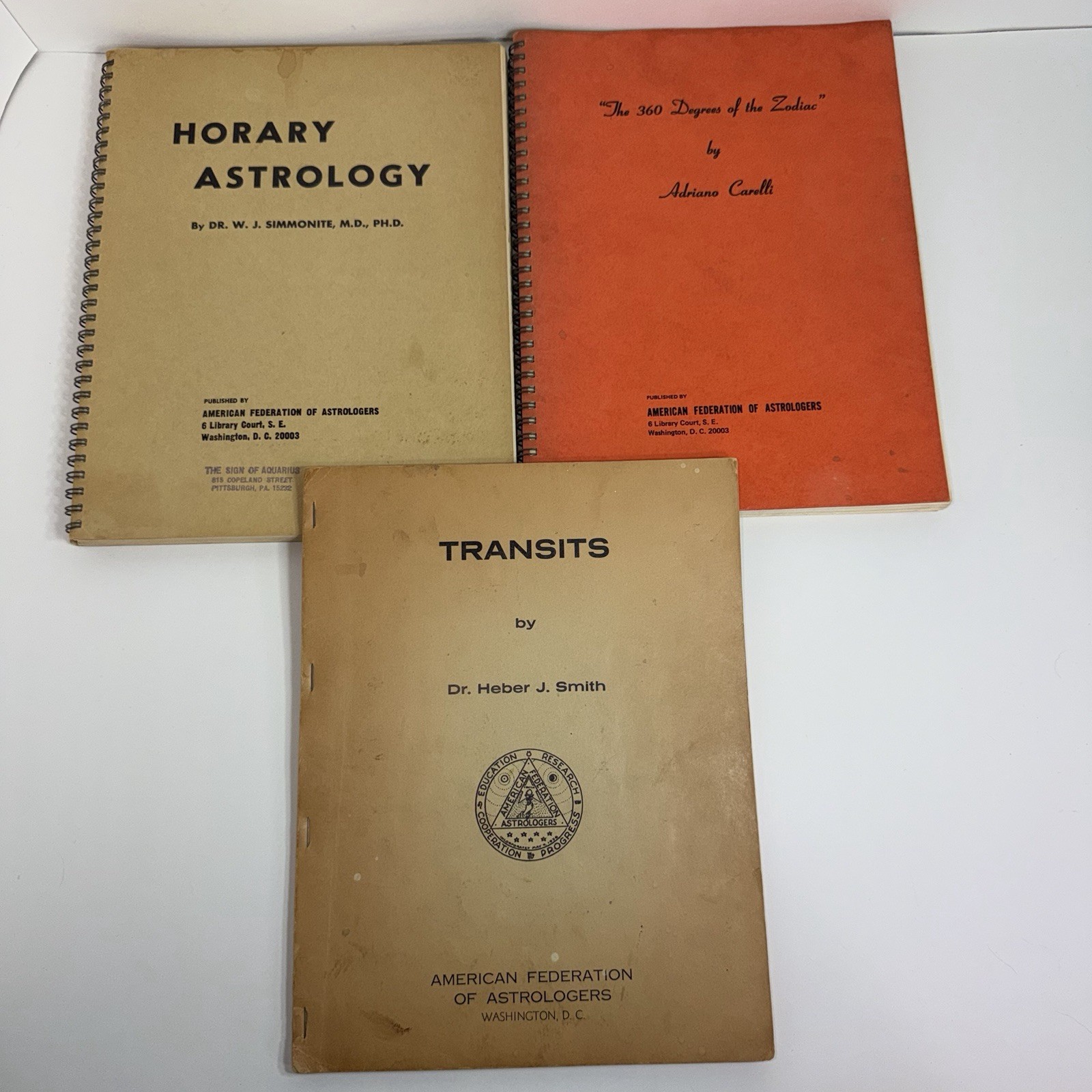 360 degrees of the Zodiac American Federation Of Astrologers Lot Of 3 Transits