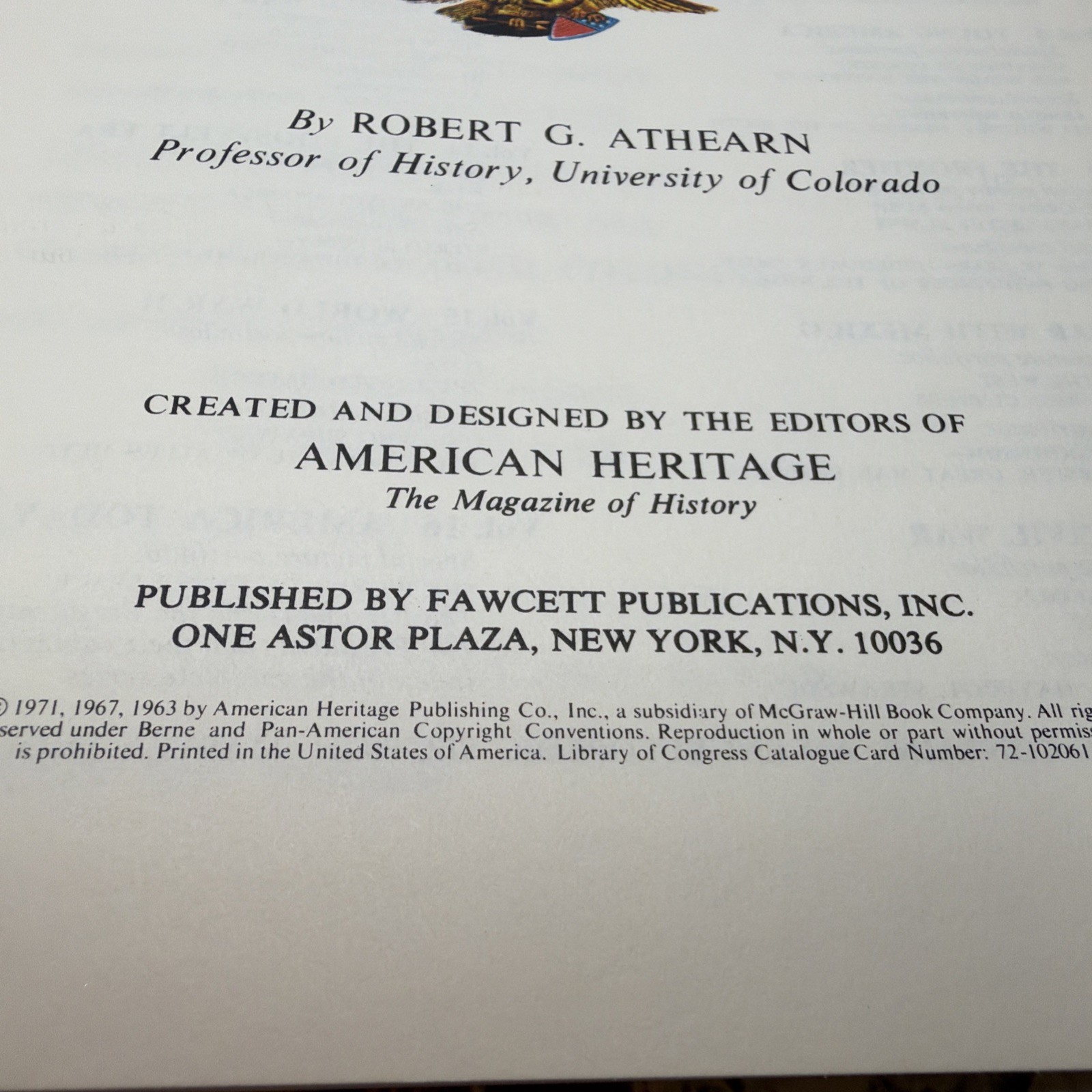 American Heritage History Of The United States, Vol 1 The New World