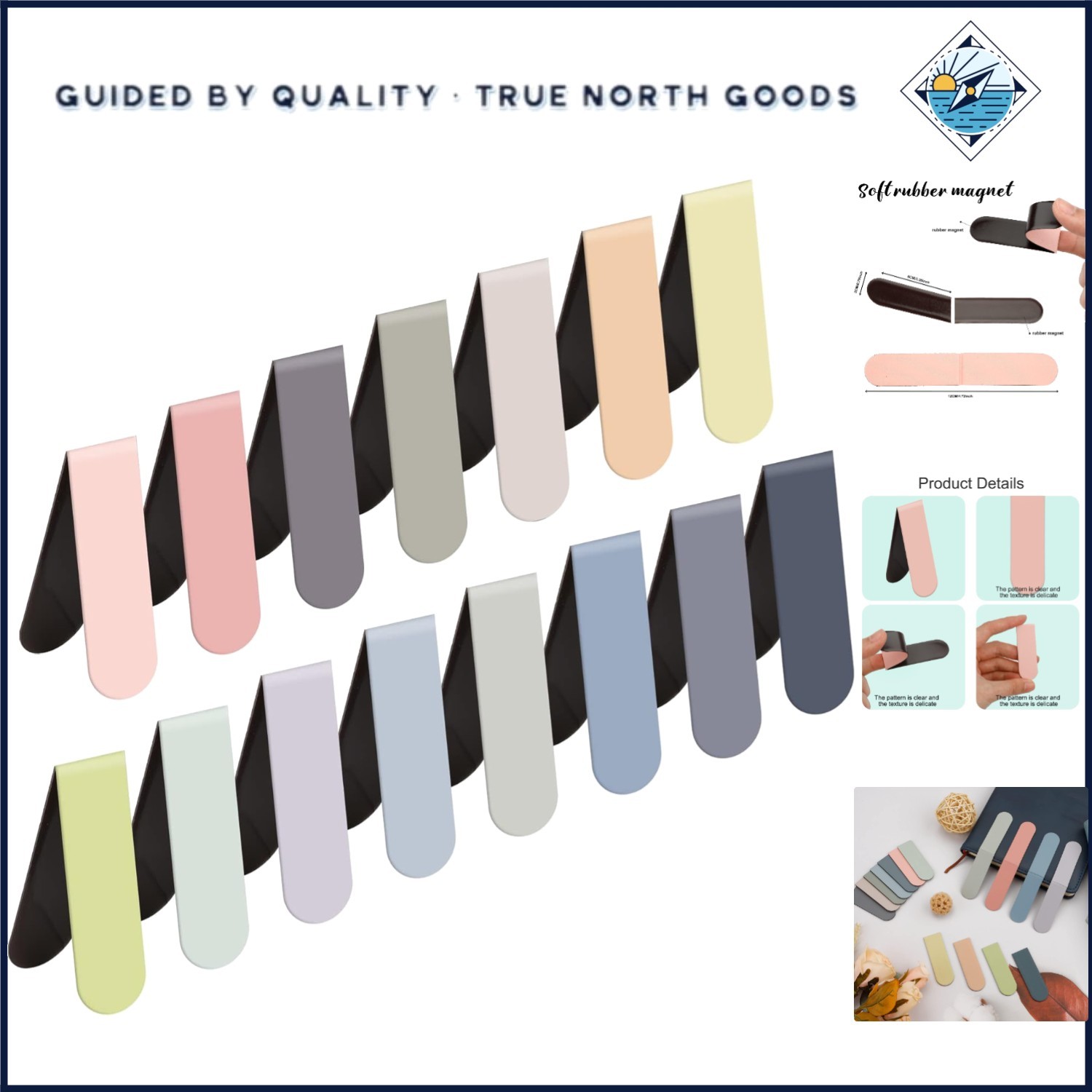 15PCS Magnetic Bookmarks for Students, Adults, and Kids in Solid Colors