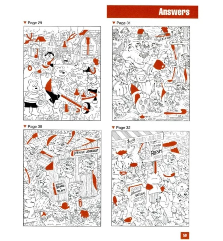 Hidden Pictures (with answer) 4 sets 264 pages – kids activities seek & find