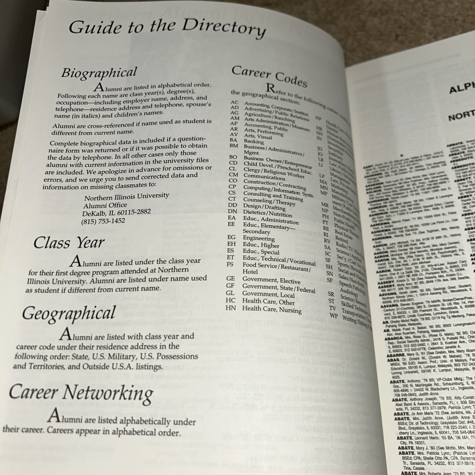1995 NORTHERN ILLINOIS UNIVERSITY Alumni Directory 1376 pages HOMER SIMPSON