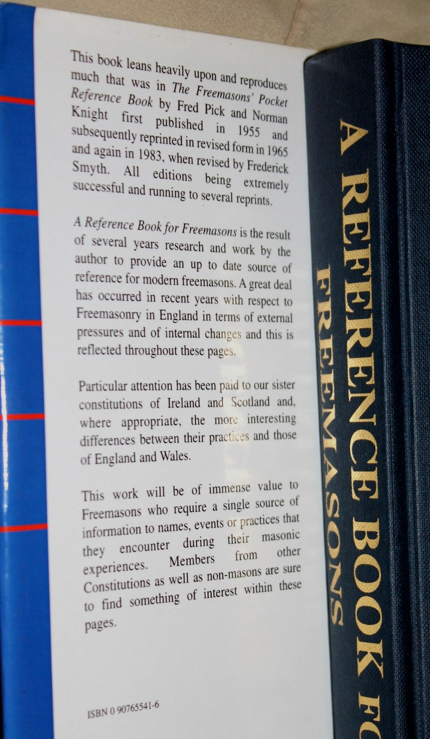 (1998 First Edition -England) A REFERENCE BOOK FOR FREEMASONS / Frederick Smyth