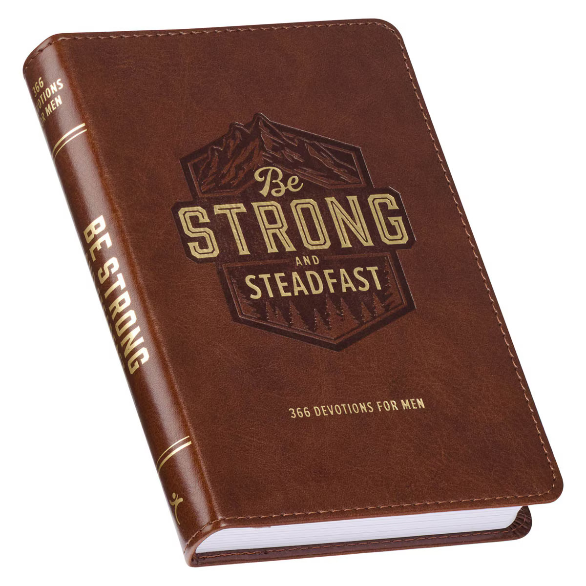 Be Strong and Steadfast 366 Devotions for Men, Brown Vegan Leather