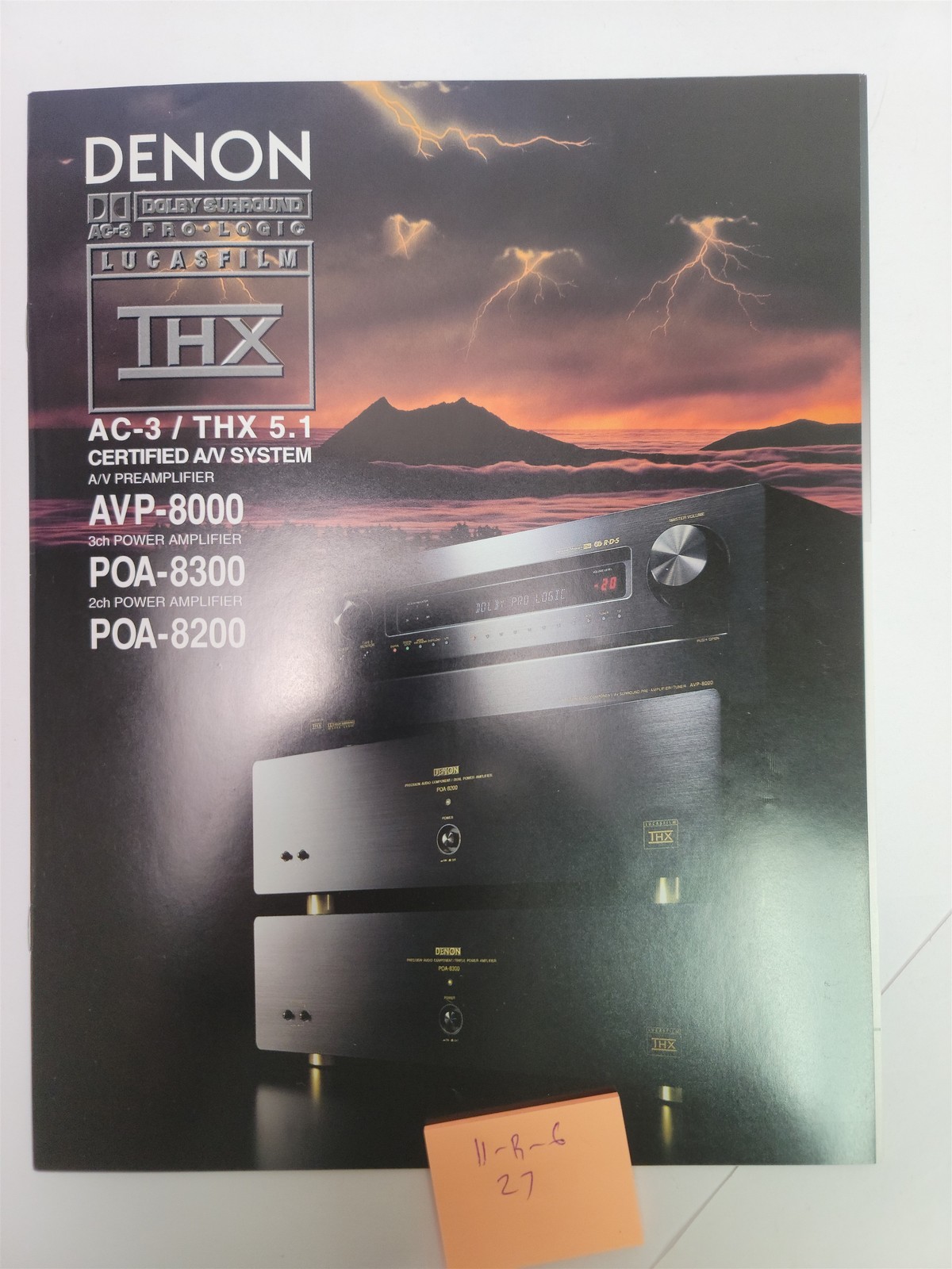 1990’s Denon Lucasfilm THX AVP-8000 / POA-8300 / POA-8200 Brochure & Specs