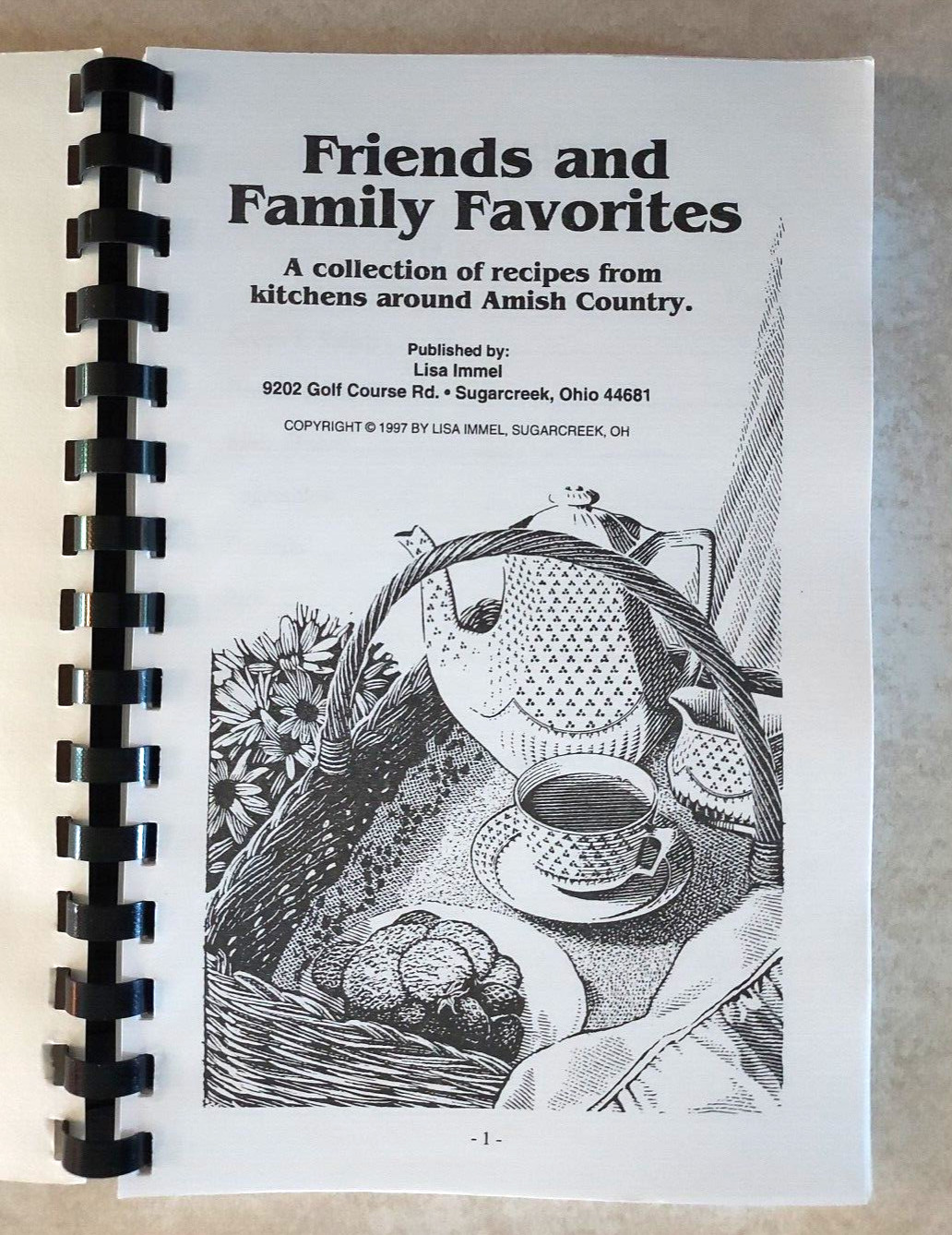 FRIENDS AND FAMILY FAVORITES Amish Country Cookbook 143 Pages Lisa Emmel