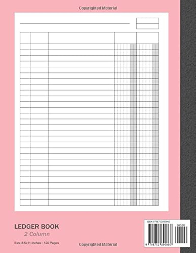 Ledger Book 2 Column: Accounting Ledger Book 2 Column, 120 Pages , 8.5X11 Inches
