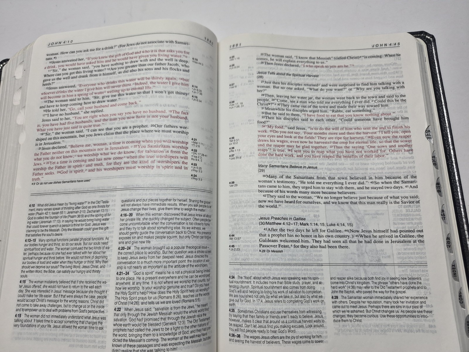 Zondervan Genuine Leather NIV Application Study Bible Navy Red Letter
