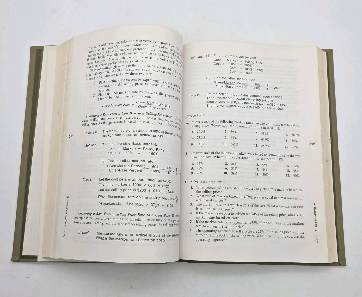 Business Mathematics: A College Course Gossage VTG 1972 USA