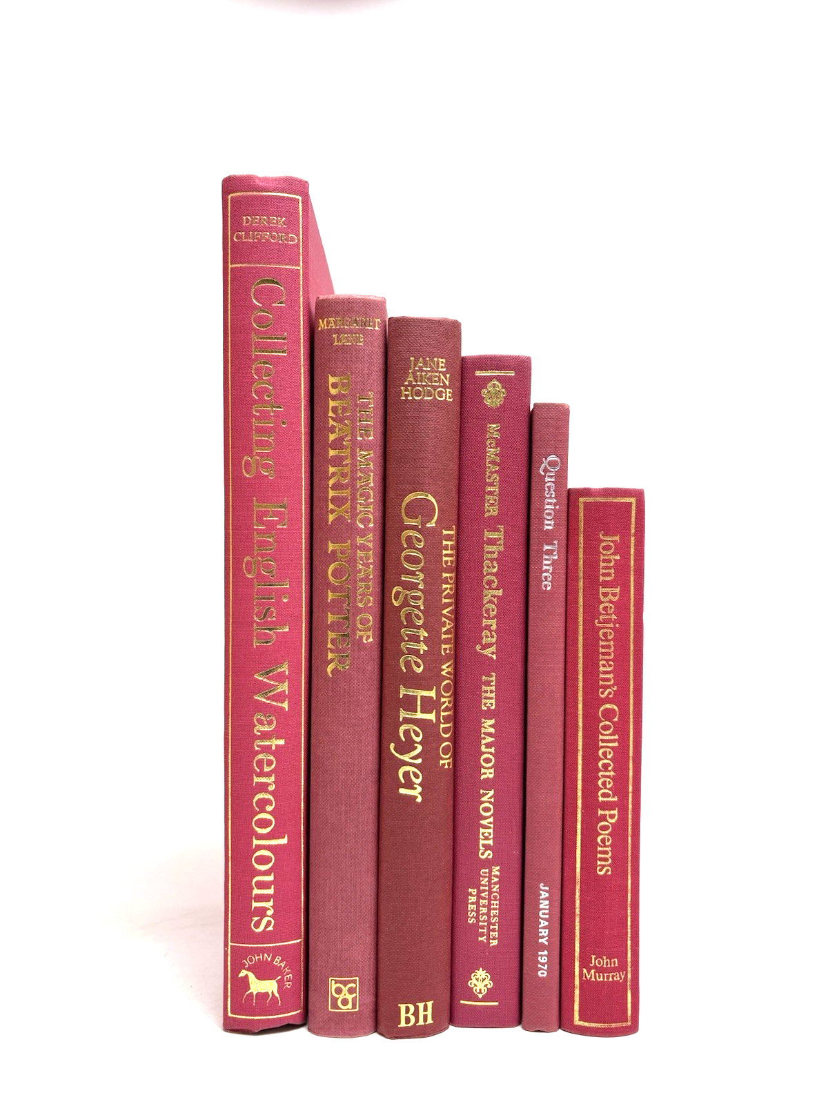 Collection of Pink Books for Decoration. 14cm shelf space.