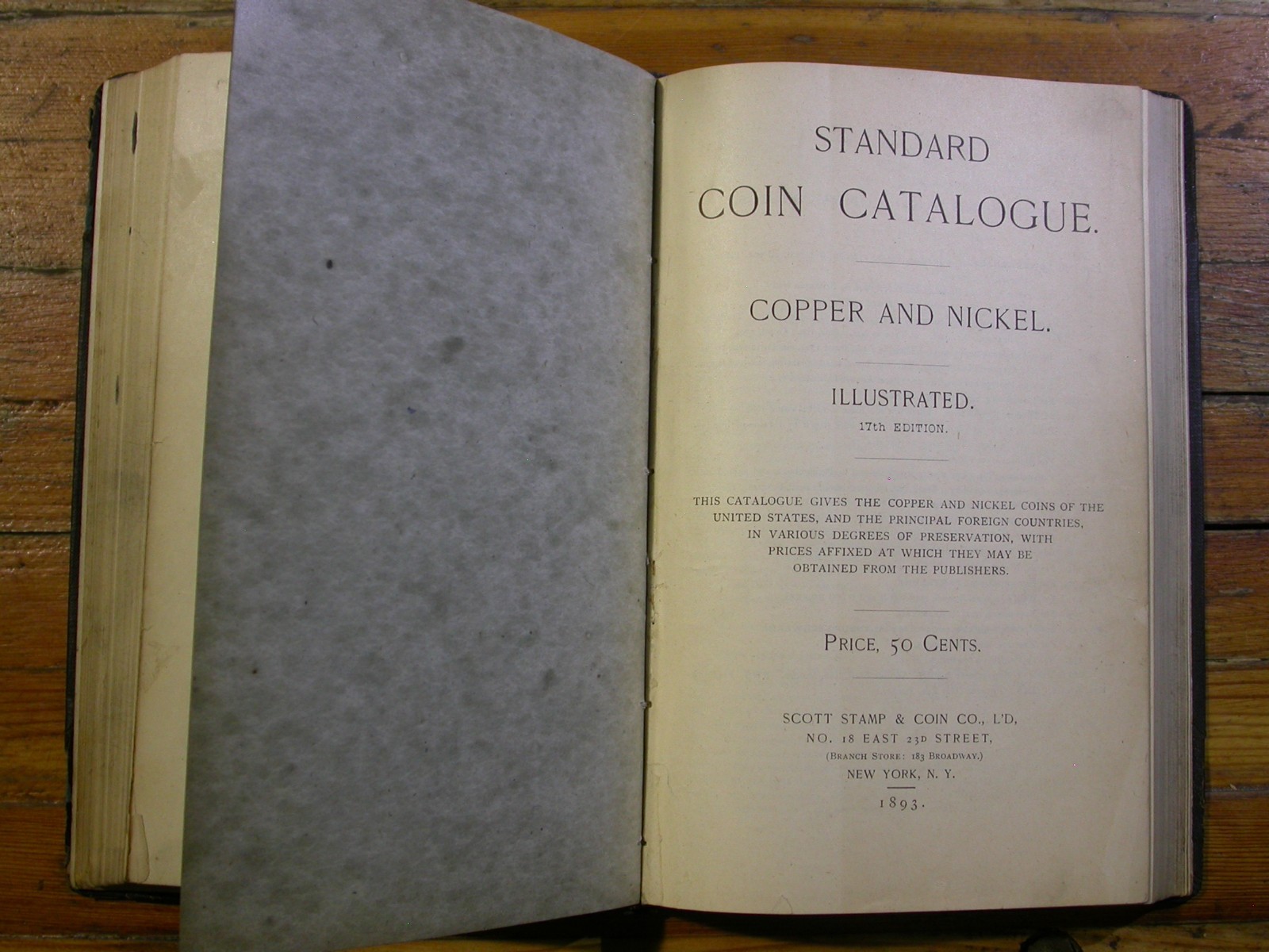 1893 Standard Coin Catalog Silver and Gold Illustrated 27th Edition