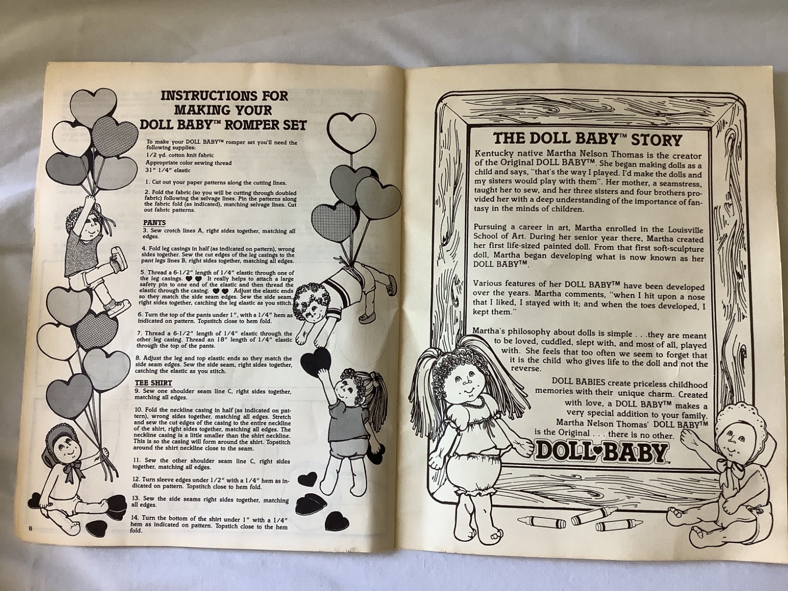 Martha Thomas & Marla Strecker the Original Doll Baby Pattern Book FCM101 (1984)