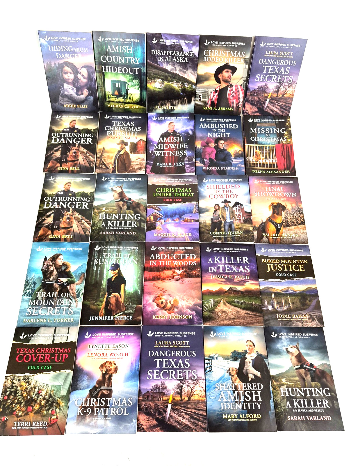 25 Love Inspired Suspense Books Lot Amish Texas Alaska K9 Romance Christian PB