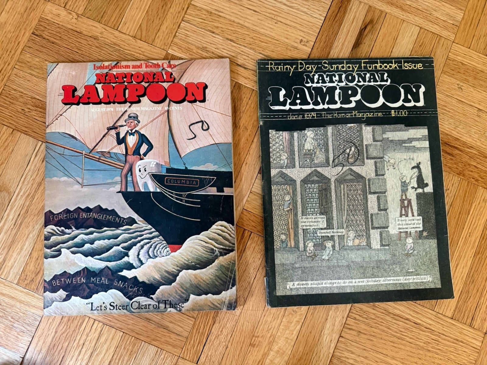 Lot of 10 National Lampoon Magazines 1974-1975 Issues (No Mailing Labels) humor