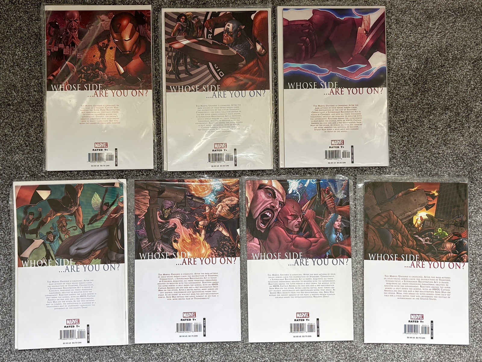 Civil War #1-7 2006 Marvel Comics Complete Set of 7