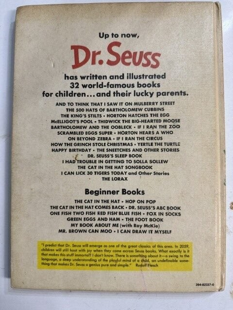 Dr Seuss / Lorax Classic Seuss Book 5 of 34 Classic Seuss 1971 Trade edition