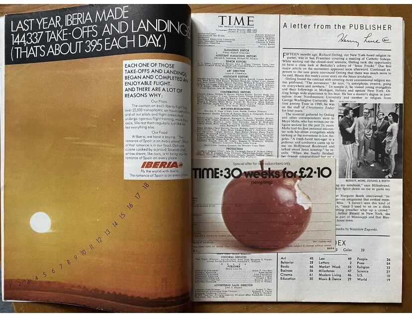 Time Magazine 1971 The Jesus Revolution Lonnie NO LABEL Rare Collectors June 21