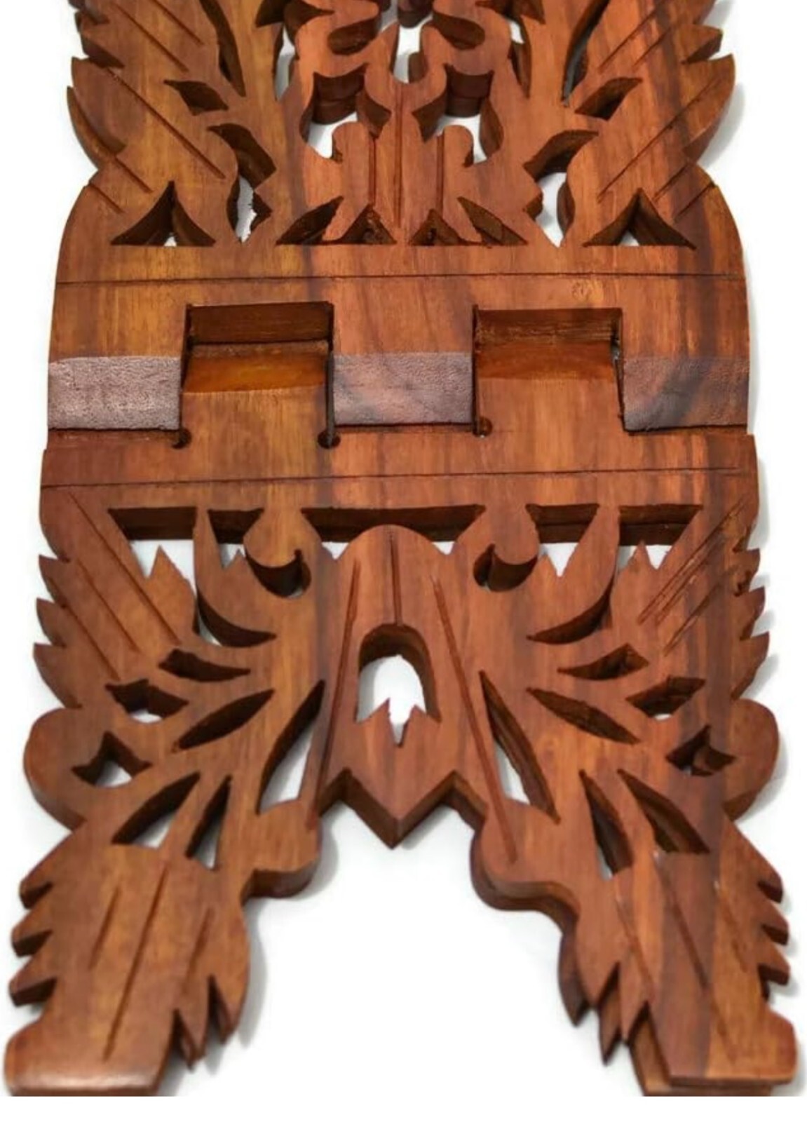 Holybook Holder Stand Unique Holidays Gift Rihal Rehal Rail Wooden Carved 15″x7″