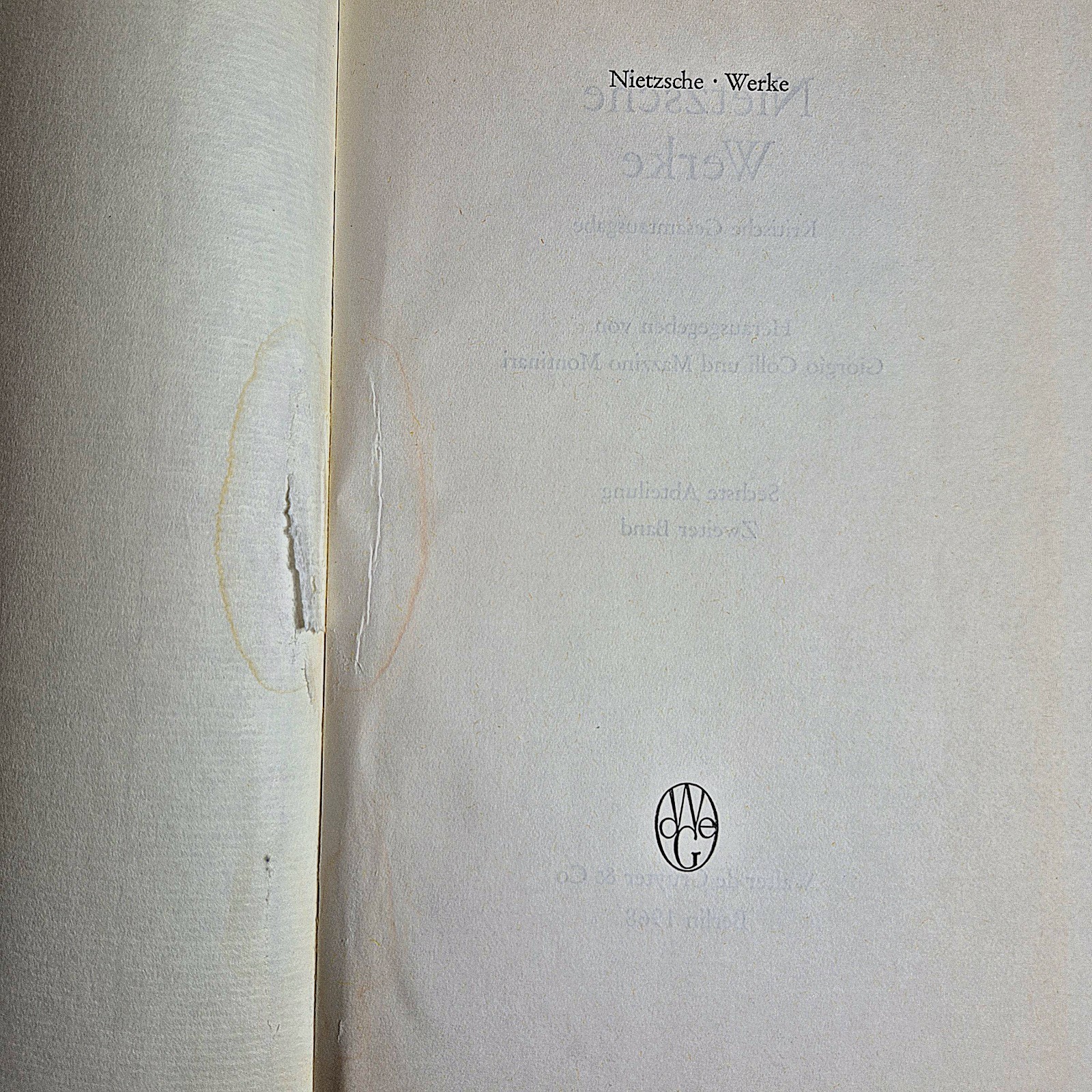 Nietzsche Werke • Jenseits & Genealogie ( Vol. 2 • de Gruyter 1968) • VG