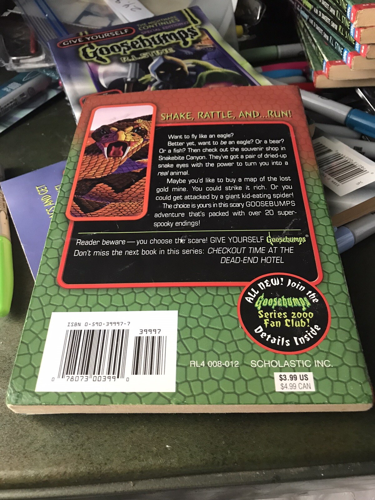 1 Alone In SnakeBite Canyon ￼GIVE YOURSELF GOOSEBUMPS # 26 By RL STINE 1998