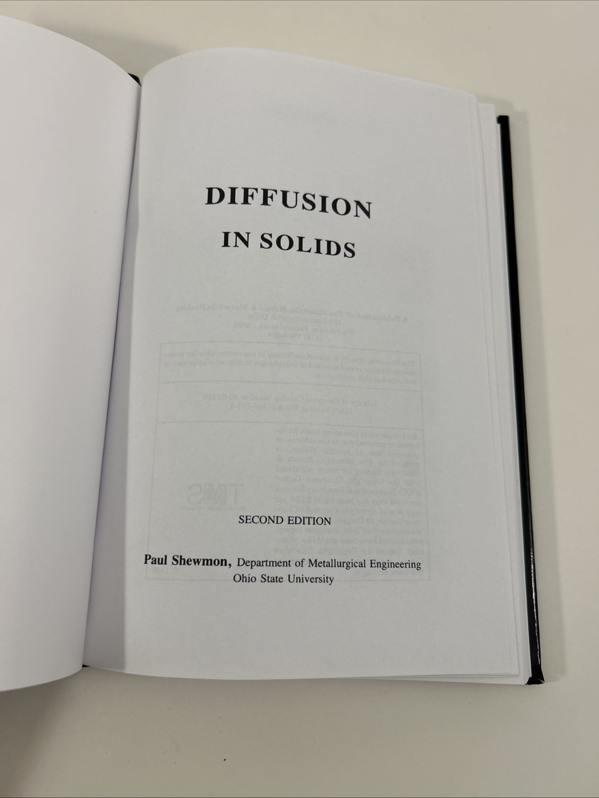 Diffusion in Solids 2nd Edition Paul Shewmon Hardcover Book