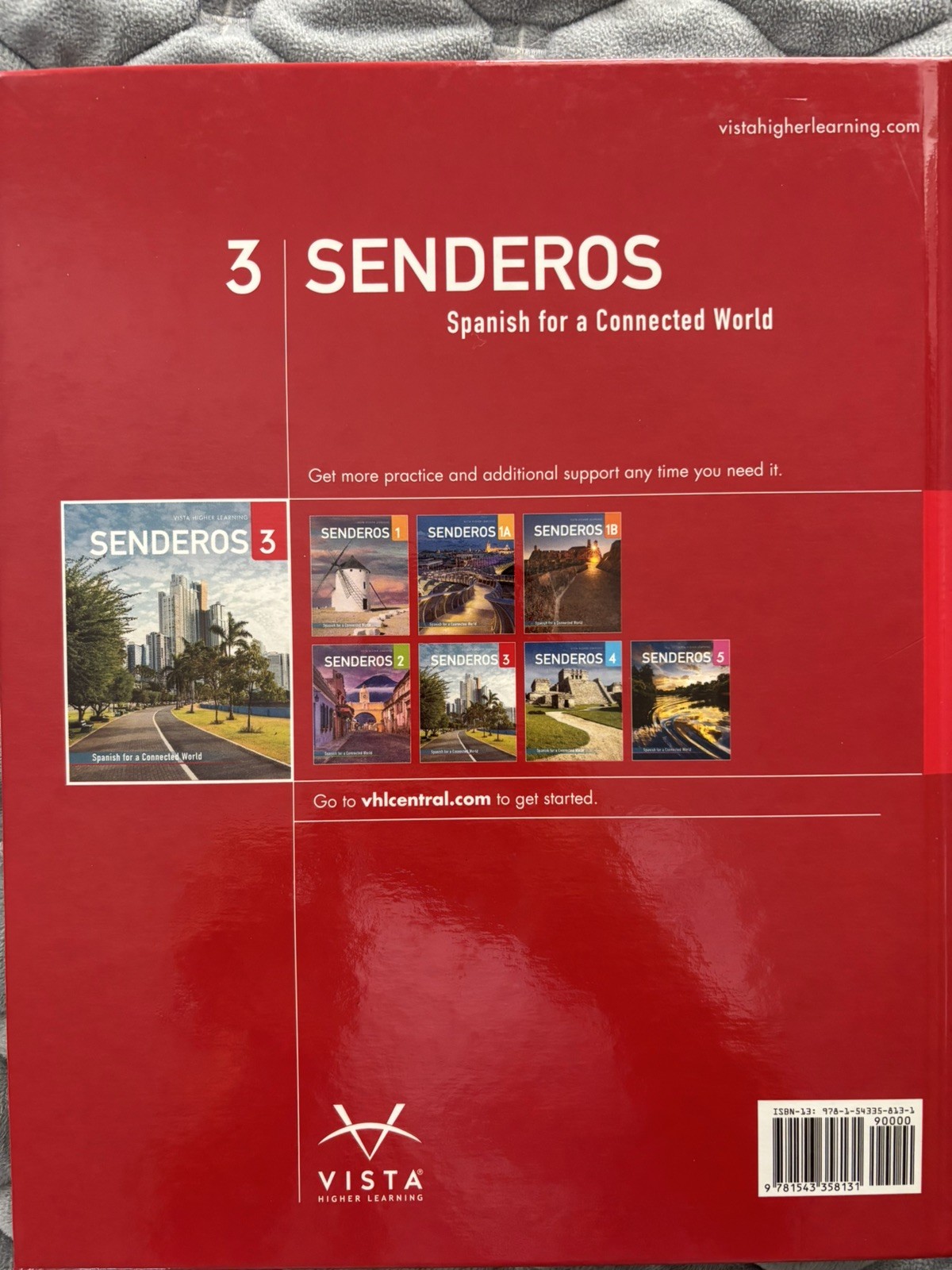 Senderos 3 Hardcover Spanish Textbook Vista Higher Learning Book Series Language