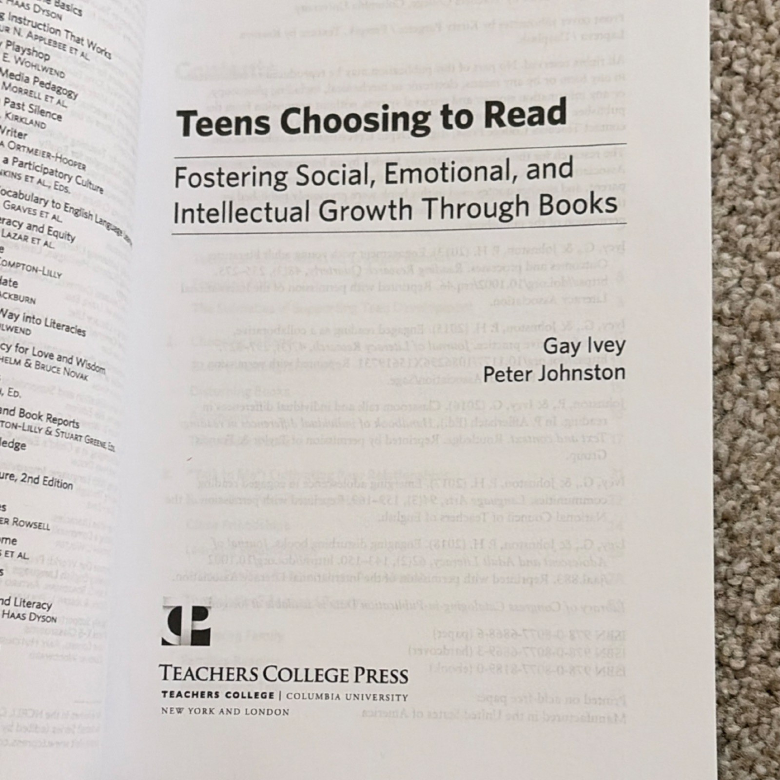 Teens Choosing to Read: Fostering Social, Emotional, and Intellectual Growth…