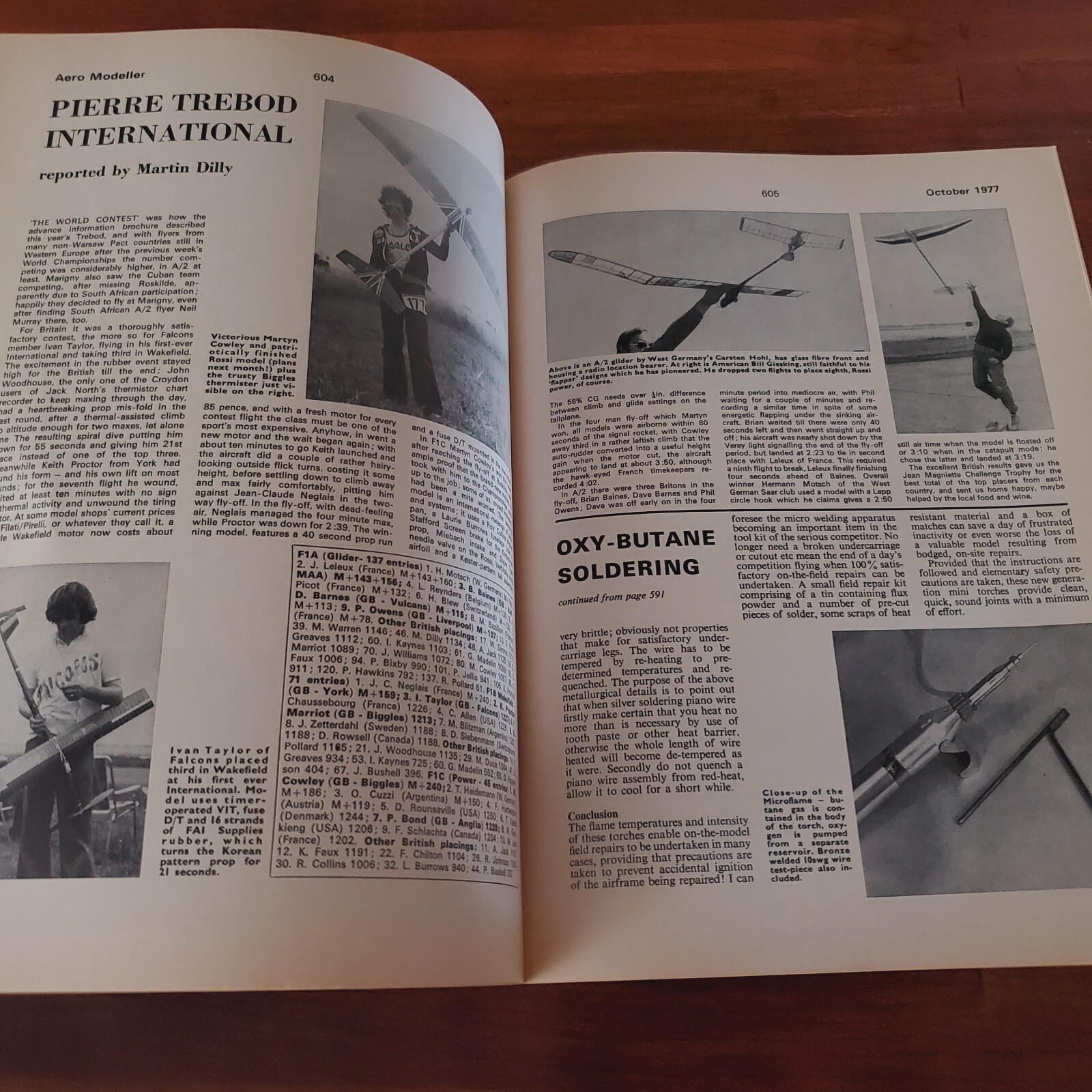 1977 OCTOBER – AERO MODELLER OXY-BUTANE SOLDERING HINTS VINTAGE MAGAZINE