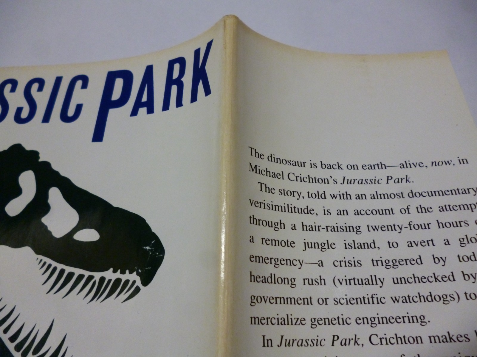 Jurassic Park by Michael Crichton 1990 Knopf Hardcover BCE Good
