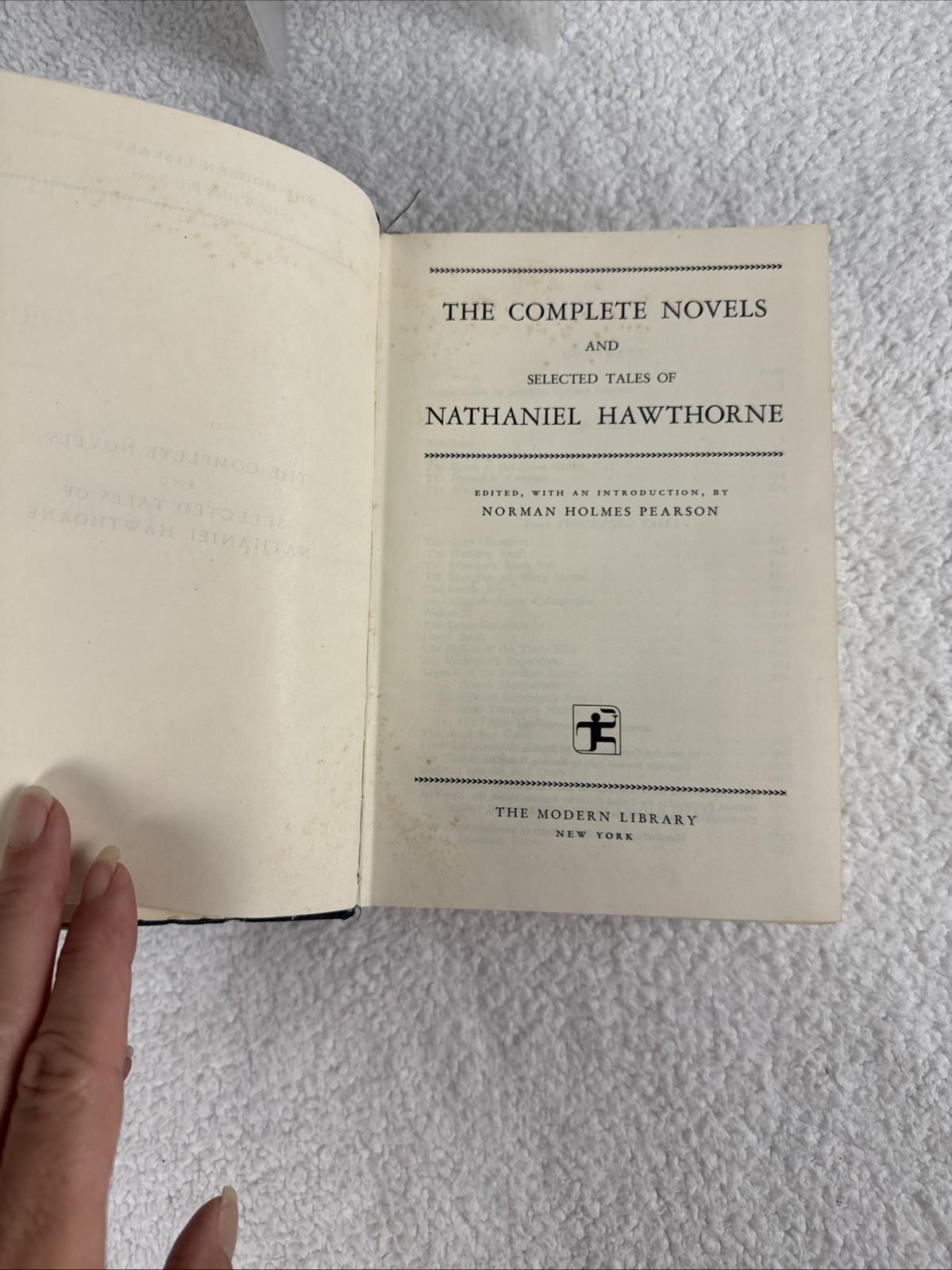 The Complete Novels And Selected Tales Of Nathaniel HAWTHORNE – 1965 HC/DJ