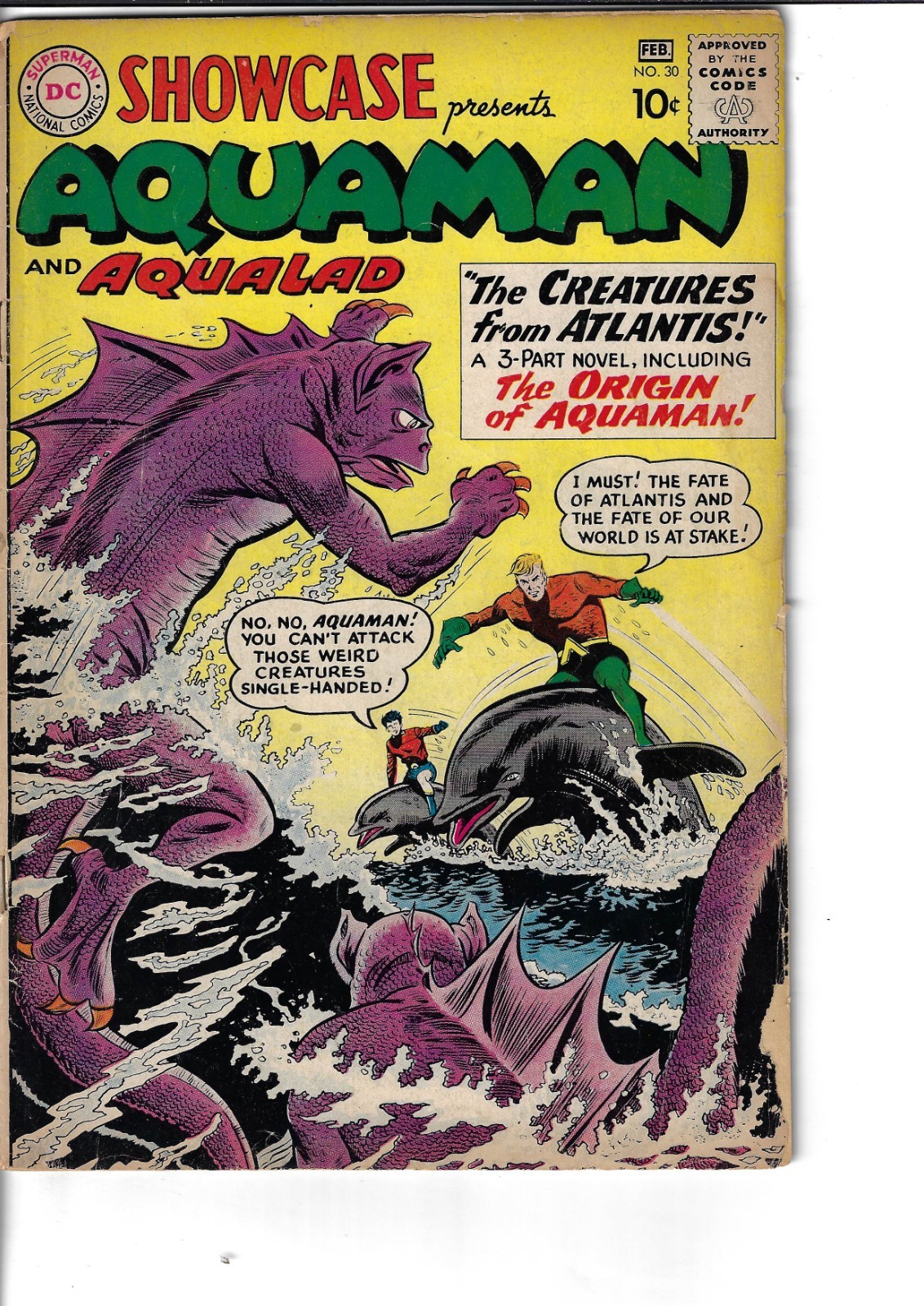 Showcase 30 1st Aquaman Origin G/VG 1961 Glossy
