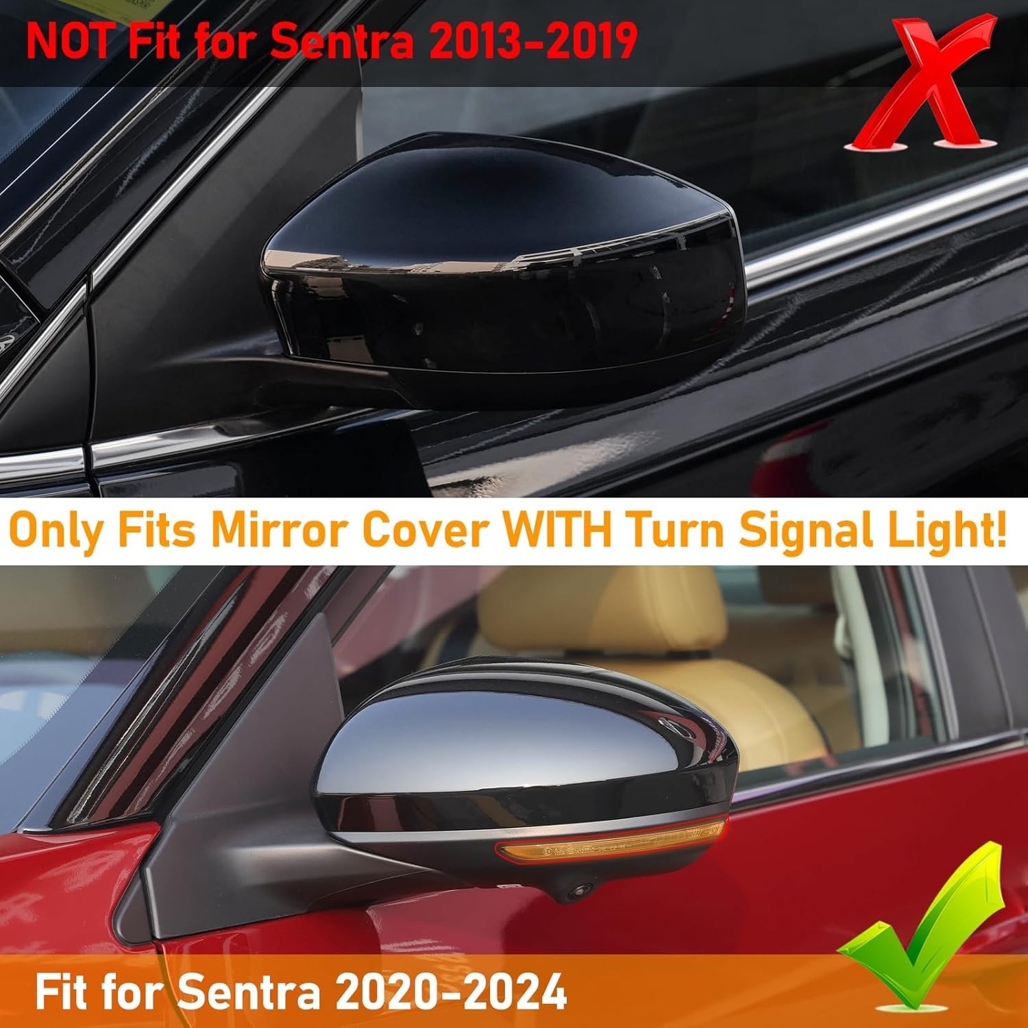 Compatible with Nissan Sentra 2020 2021 2022 2023 2024 Side Mirror Cover Repl…