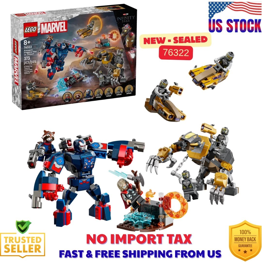LEGO Marvel Avengers: Endgame Thor vs. Chitauri Complete Set 373 Piece (76322)