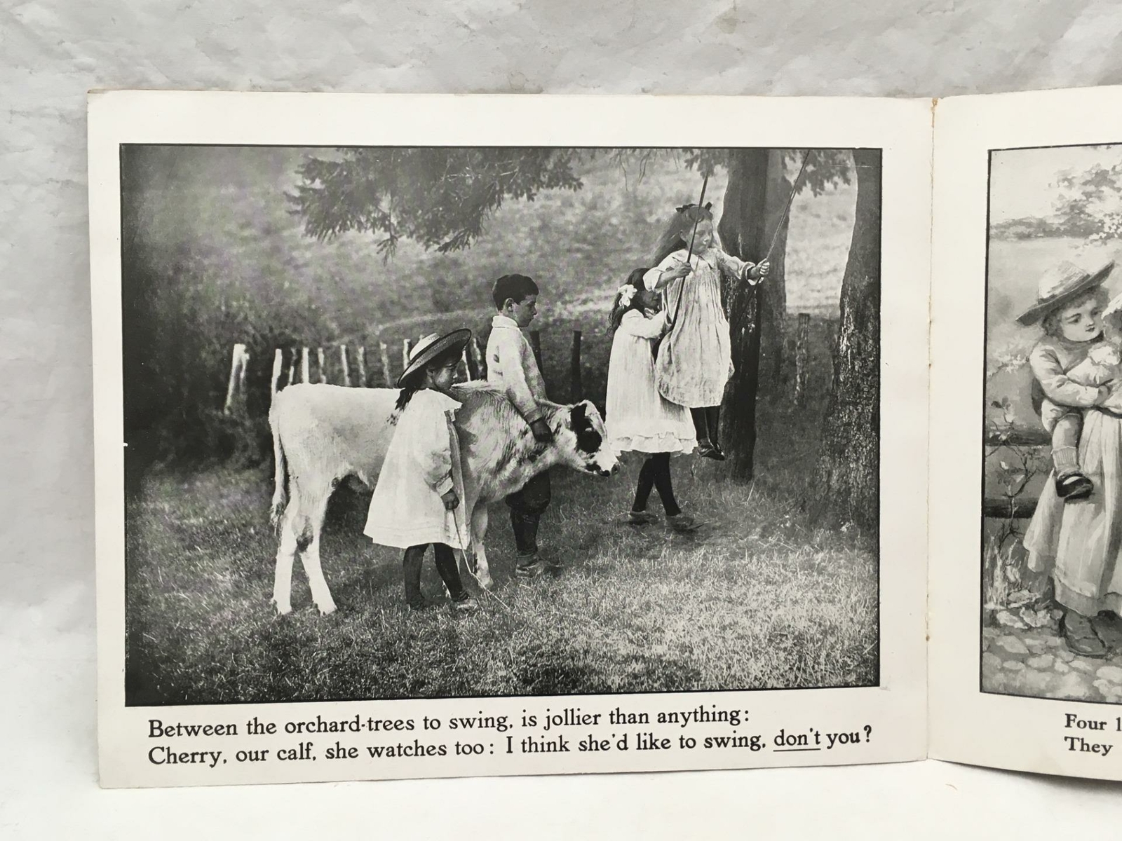 Adorable Antique Children’s Book COUNTRY PLAYMATES Great Color Images 12.25×9.75
