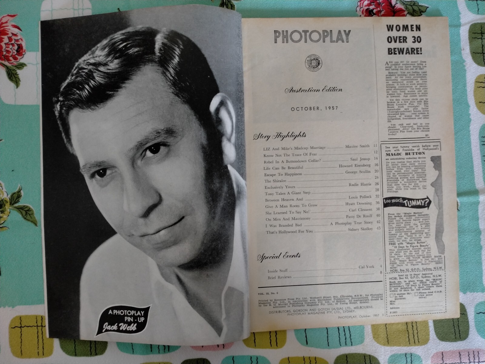 Oz PHOTOPLAY ’57, Kim Novak, Anthony Perkins, Elvis, Doris Day, Rock Hudson