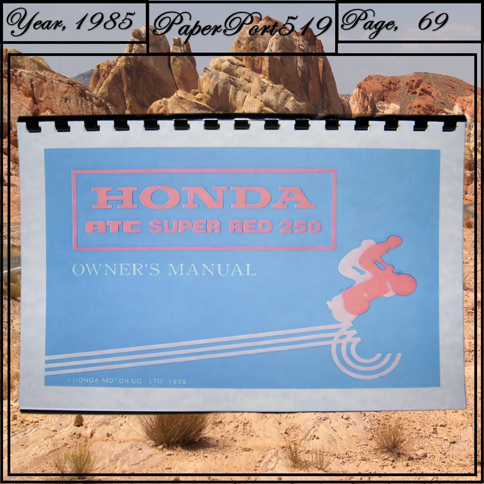1985 Honda ATC Super Red 250 Owner’s Manual 69 Pages