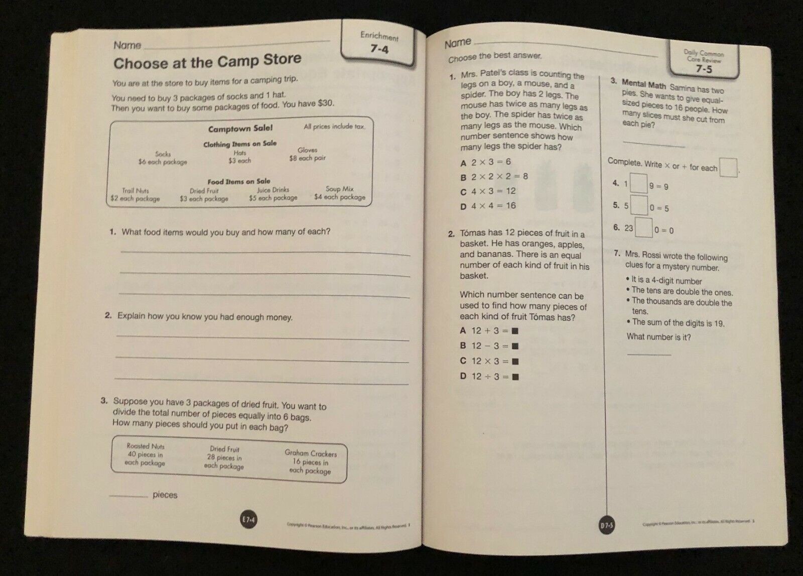 3rd Grade – TEACHER’S RESOURCE MASTERS (5 book set) (2012, Pearson)