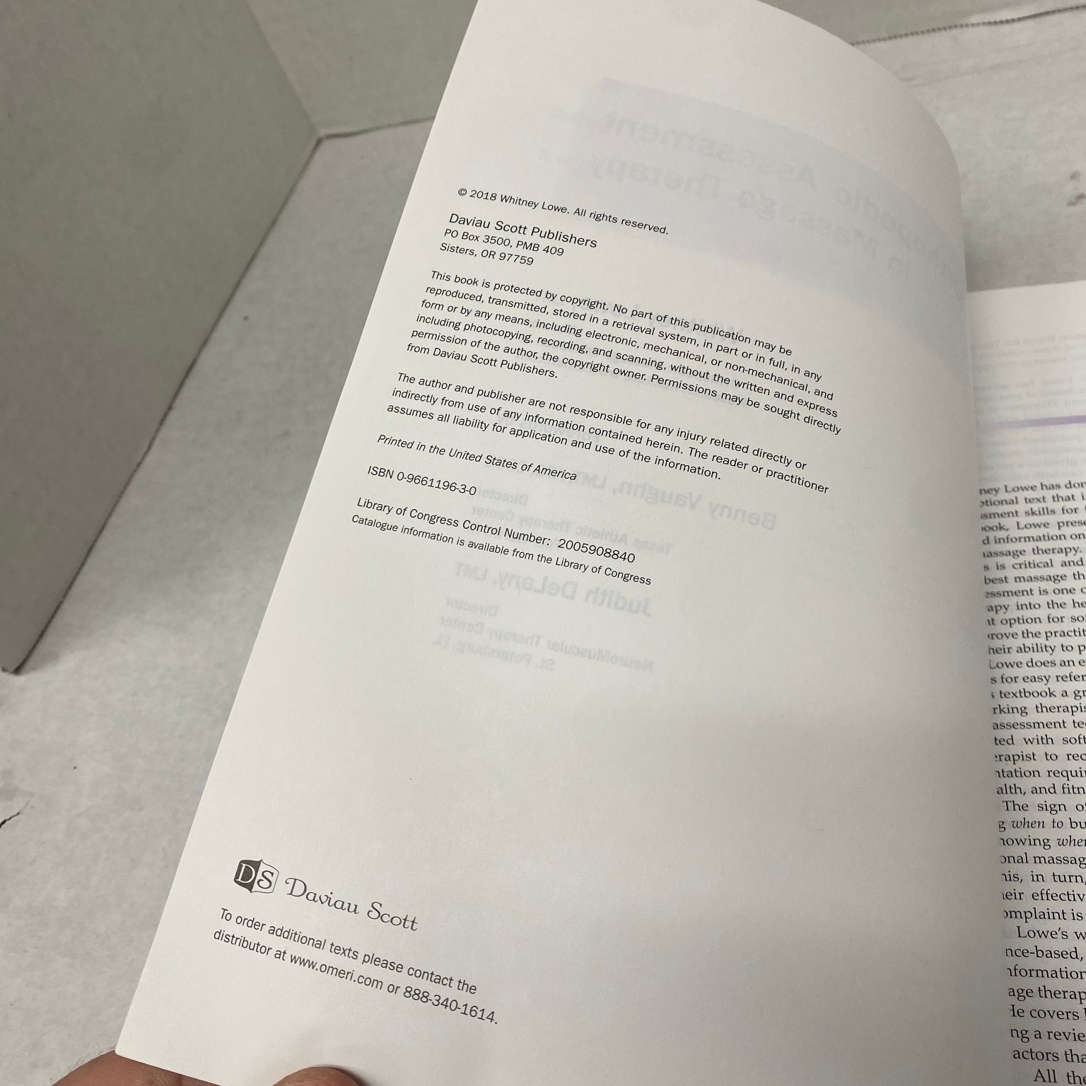 Orthopedic Assessment in Massage Therapy Whitney Lowe 2018 Medical Textbook