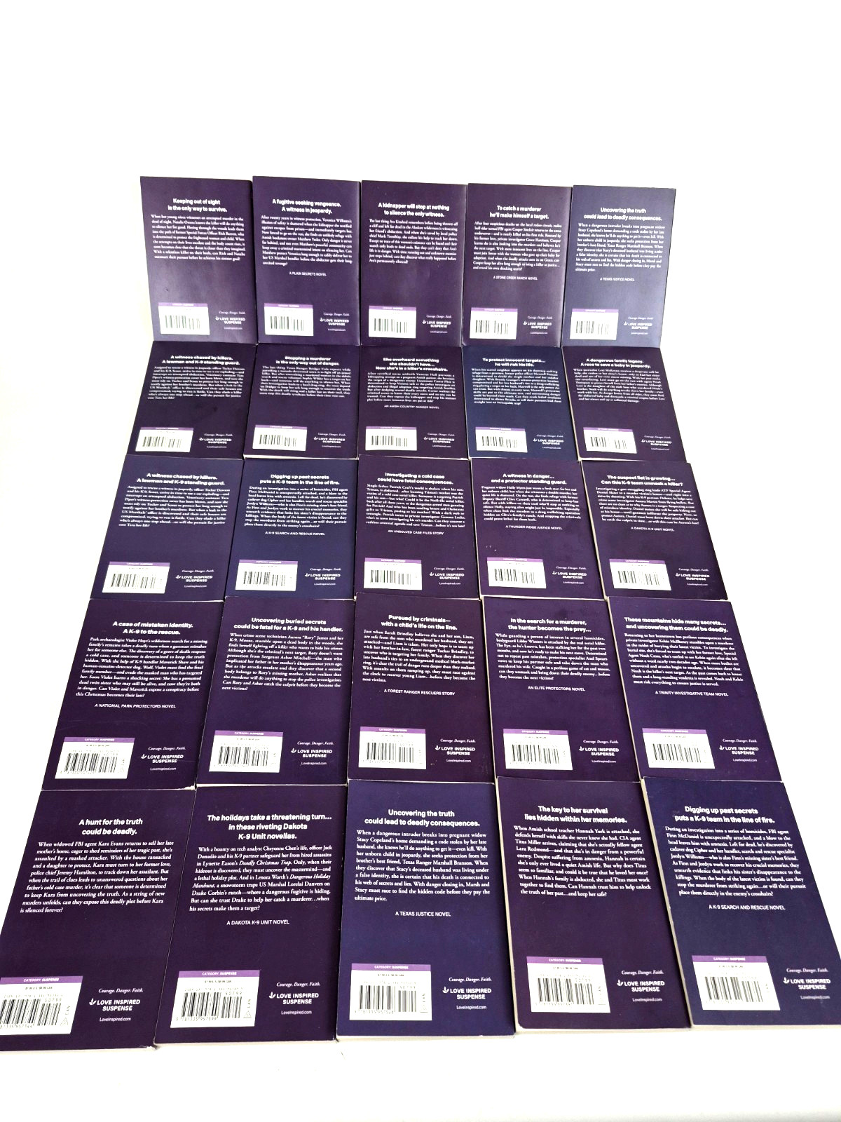 25 Love Inspired Suspense Books Lot Amish Texas Alaska K9 Romance Christian PB