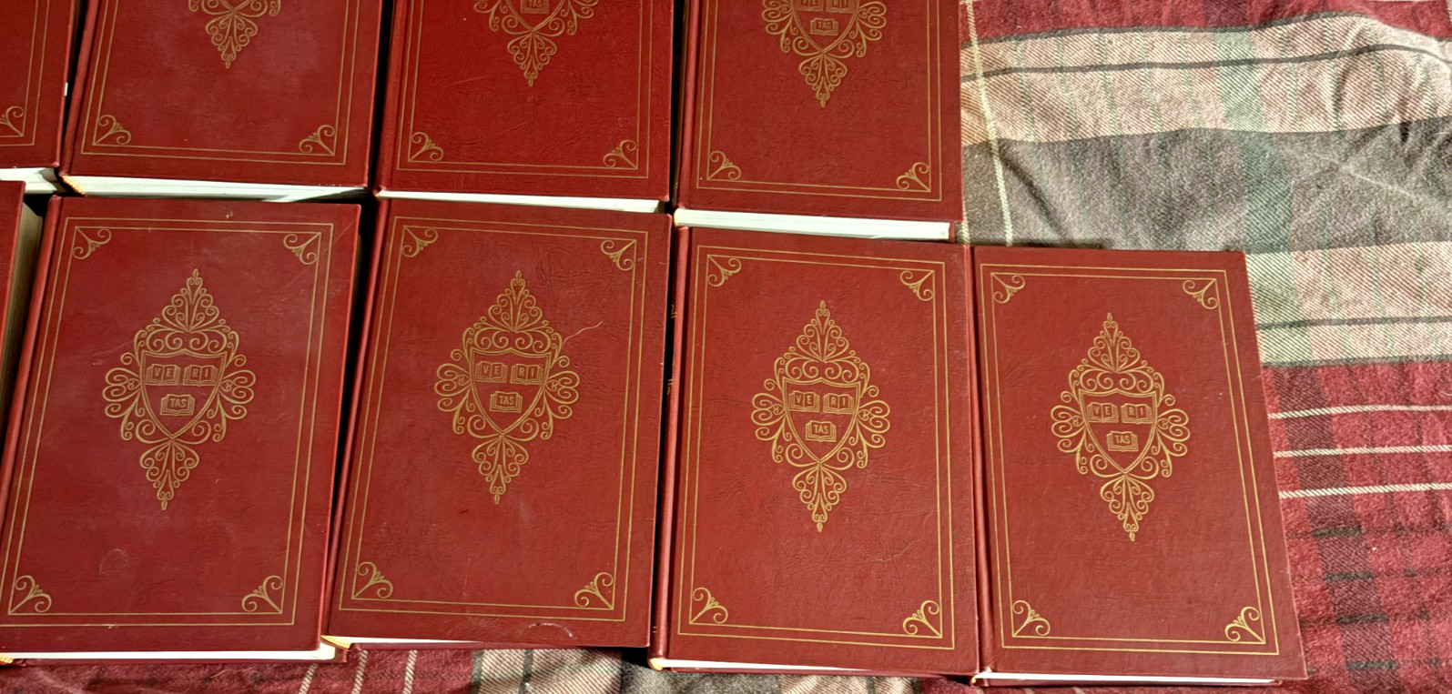 11 volumes of the Harvard Classics 5,6 8-16 red covers gilt 1965 edition VGC