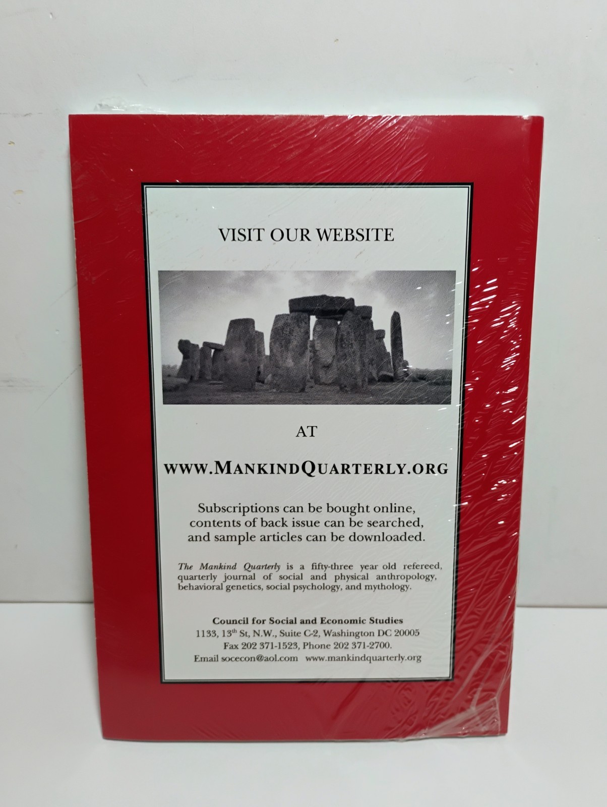 Mankind Quarterly 2013 Vol 2 Winter New In Package