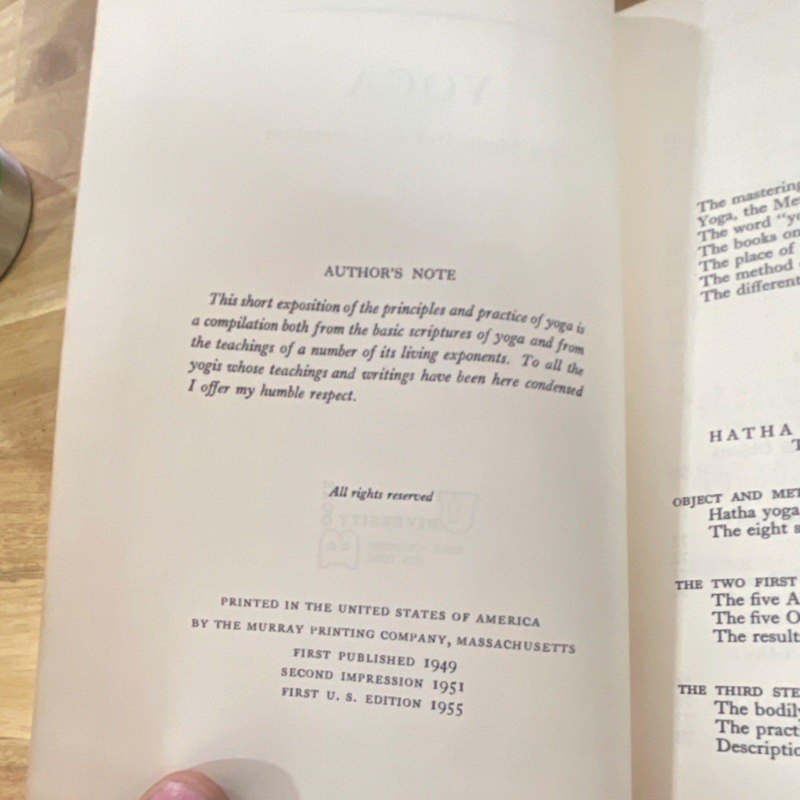 Alain Daniélou Yoga University Books 1st US Edition 1955 Hardcover