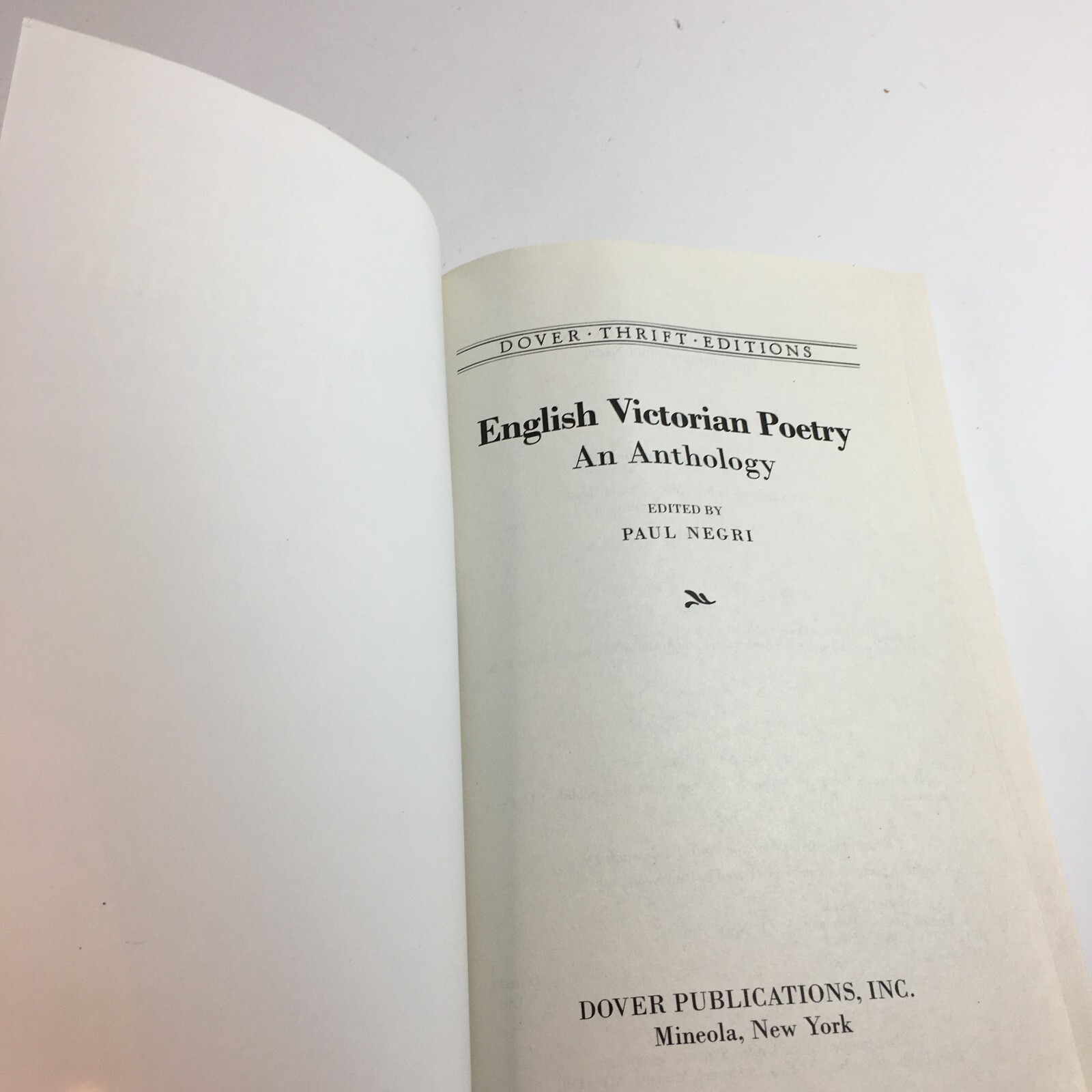 English Victorian Poetry by Paul Negri