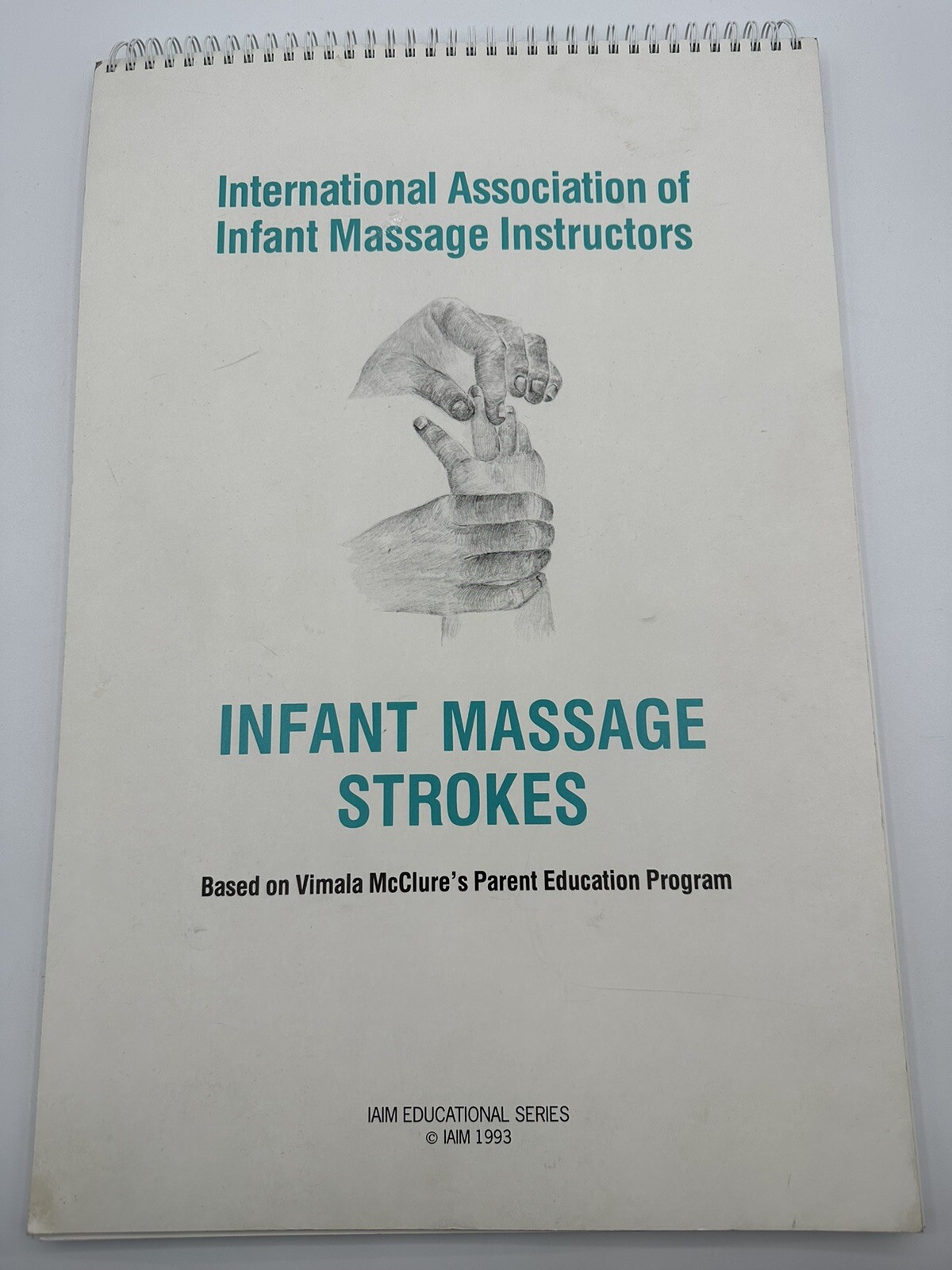Infant Massage Strokes 1993 Rare Vimala McClure’s Parent Education 18.5 by 12 in
