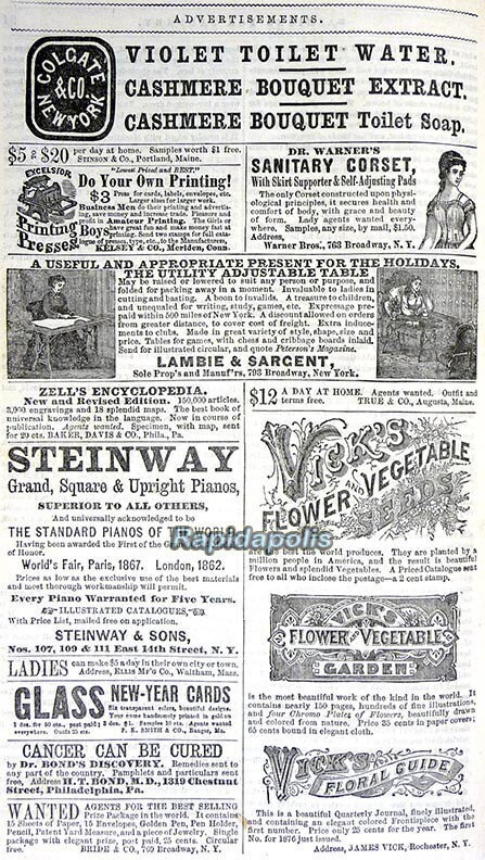 Leather Bound PETERSON’s MAGAZINE 1876 & 1877 ~ 900+ heavily illustrated pages