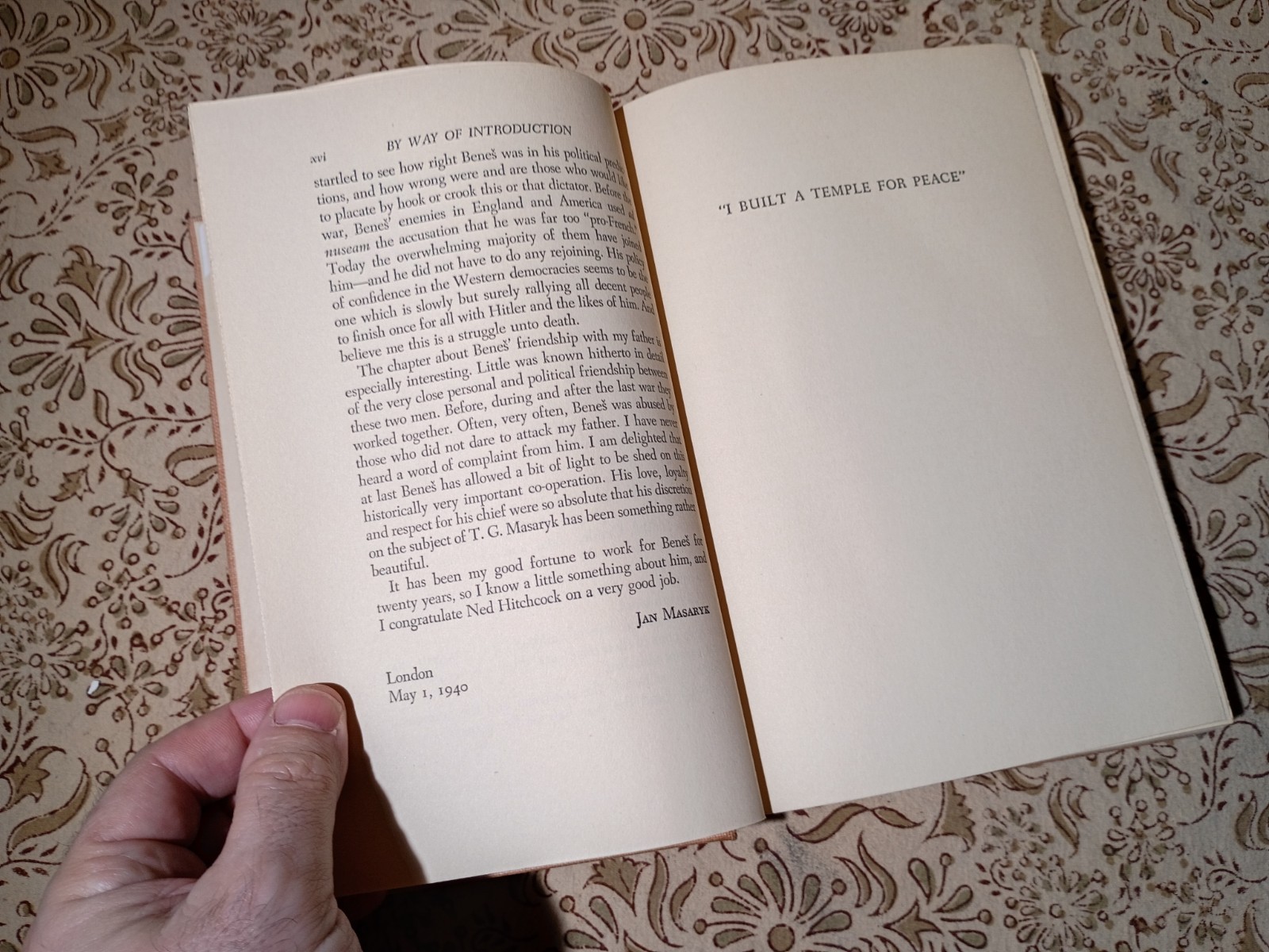 RARE 1940 HC stated 1st Ed – I Built A Temple For Peace by Edward B. Hitchcock
