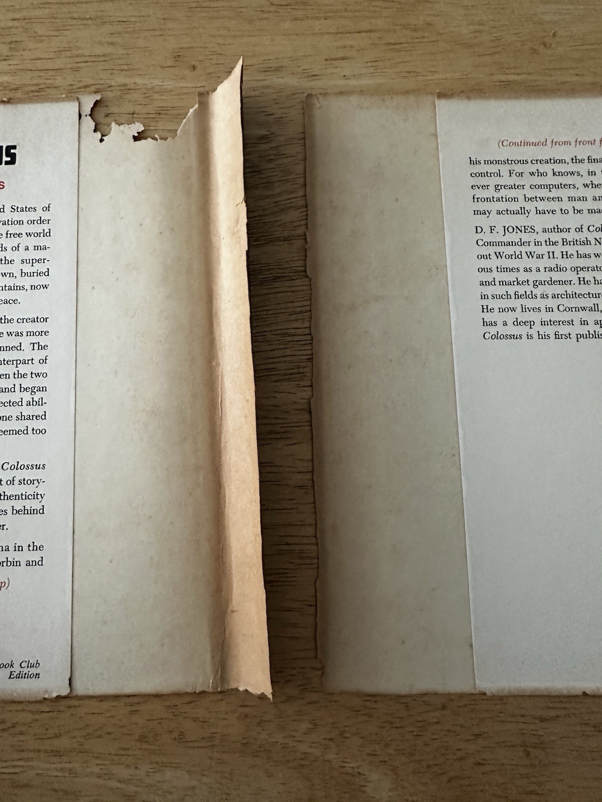 COLOSSUS by D. F. Jones Vintage 1966 HC DJ BCE Book Club Edition Vintage