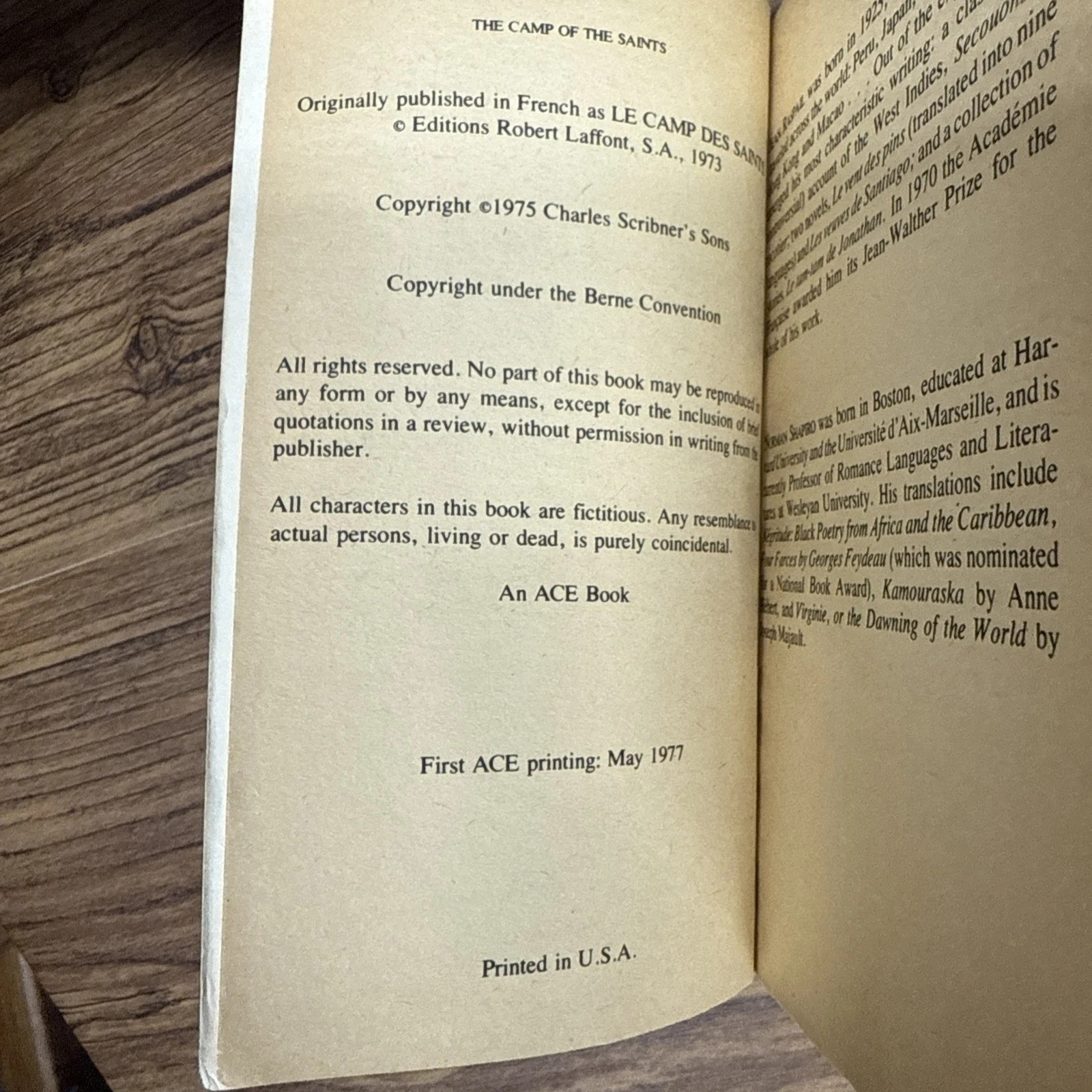 RARE Camp of the Saints by Jean Raspail Paperback 1977 – 1st First Ace Printing