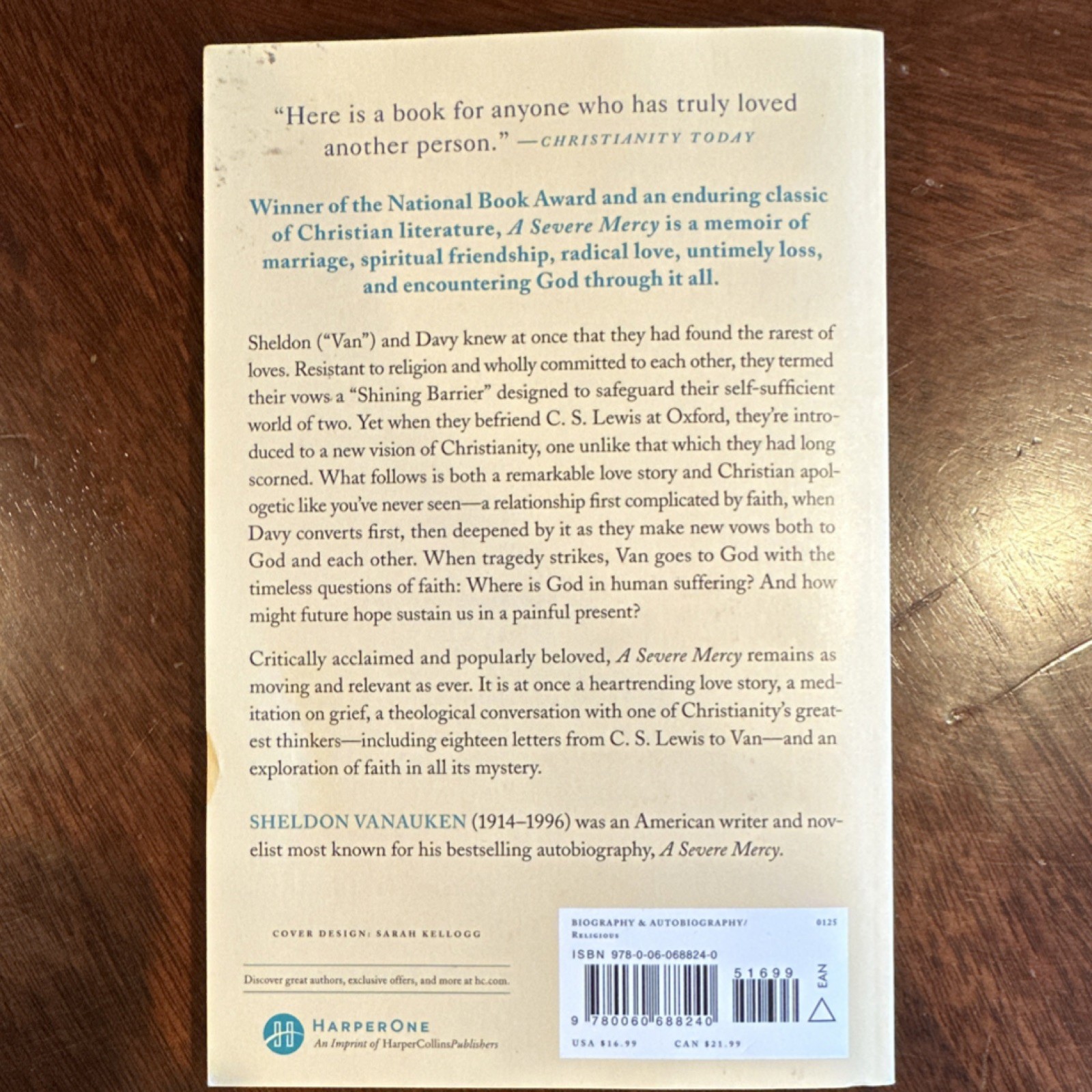 HarperOne A Severe Mercy Sheldon Vanauken Paperback National Book Award Winner